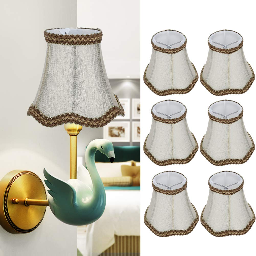 Yosoo 6-Pack Fabric Lampshade Covers for E14 Chandelier Bulbs - Decorative Replacement Shades for Table Lamps, Floor Lamps & Ceiling Lights - Perfect for Living Room, Bedroom & Office Lighting Decor
