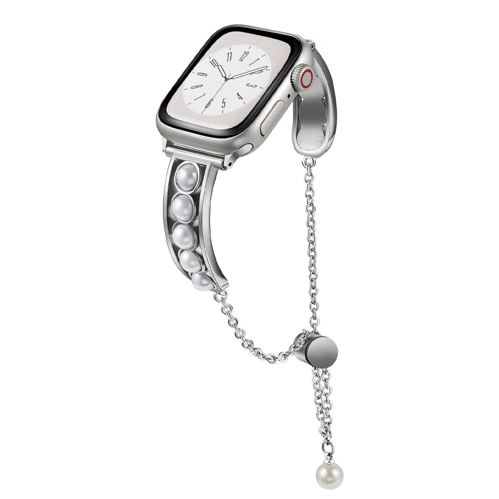 AuroraPearl Link Bracelet for Apple Watch - Stylish & Durable Stainless Steel Band for Women - Perfect for Workouts, Office & Everyday Wear