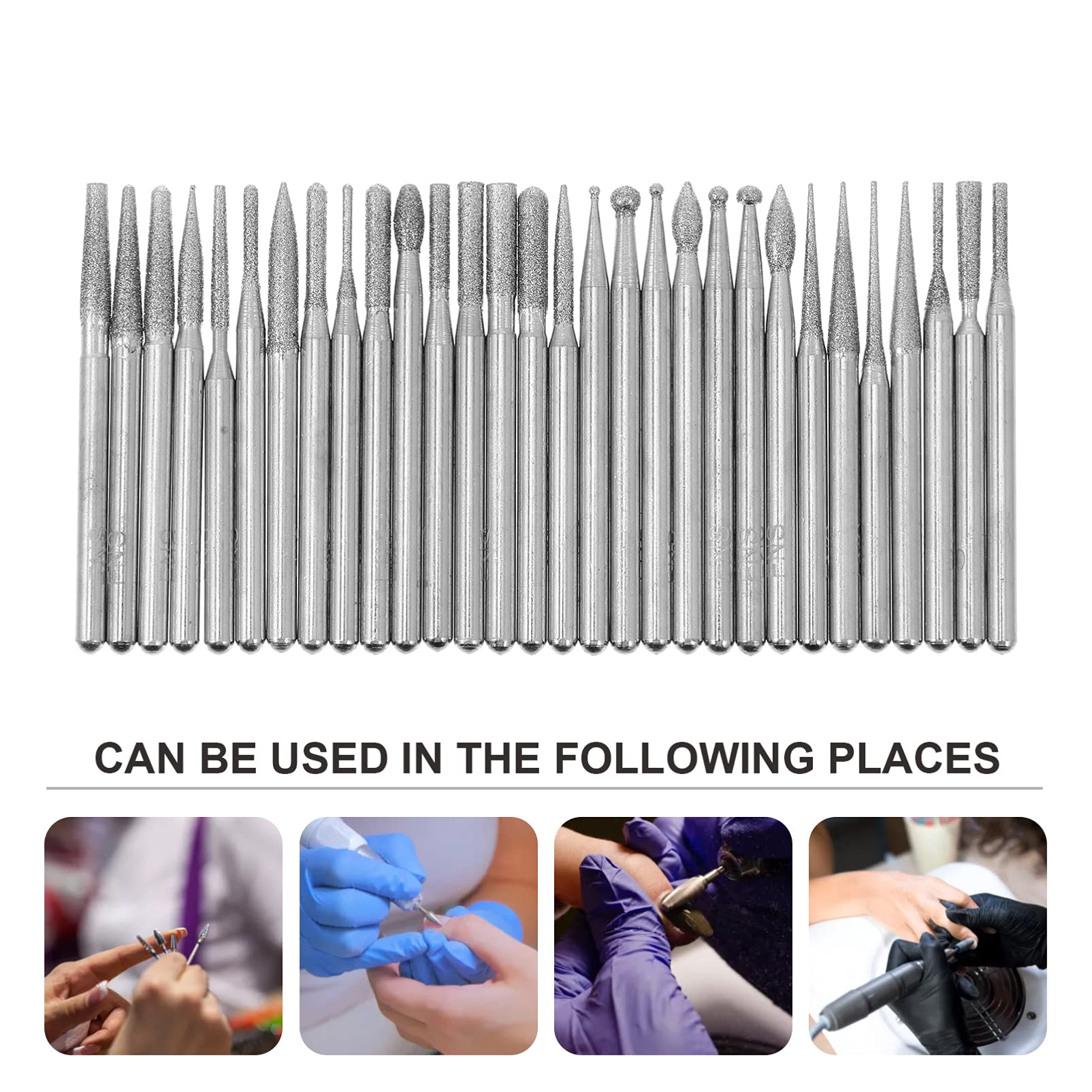 30PCS Professional Nail Drill Bits Set - Diamond Sanding & Manicure Files for Electric Nail Drill Tools | Fine Grit Nail Art Accessories for Salon & Home Use | Perfect for Acrylic, Gel & Natural Nails