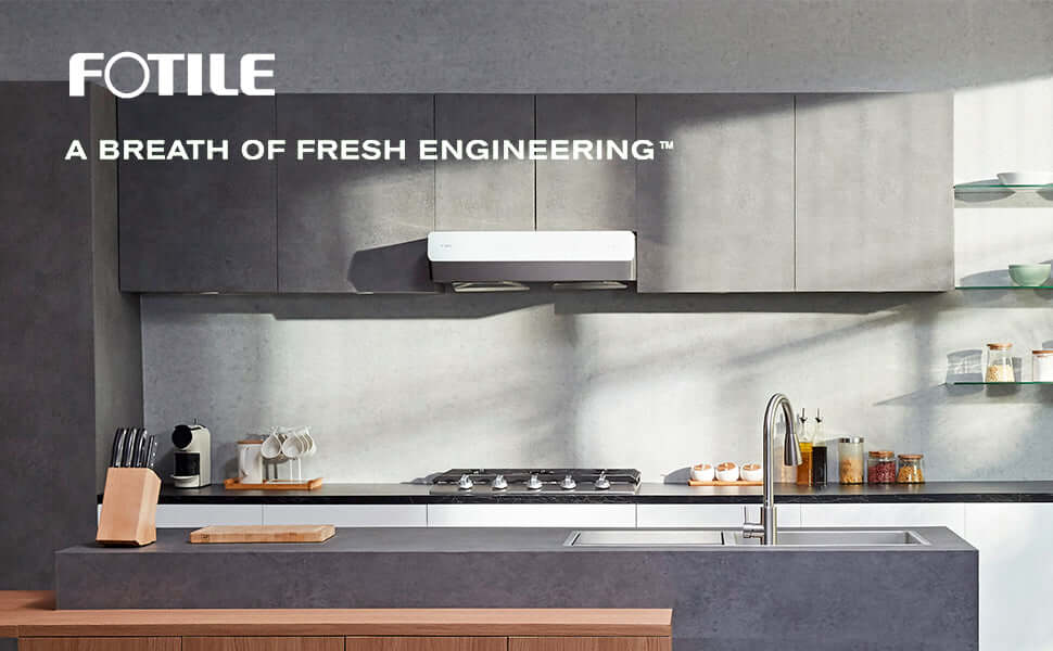 Fotile Pixie Air Series 30-inch Slim Under Cabinet Range Hood - Powerful WhisPower Motor, Multiple Color Options (UQS300) - Perfect for Modern Kitchens & Small Spaces