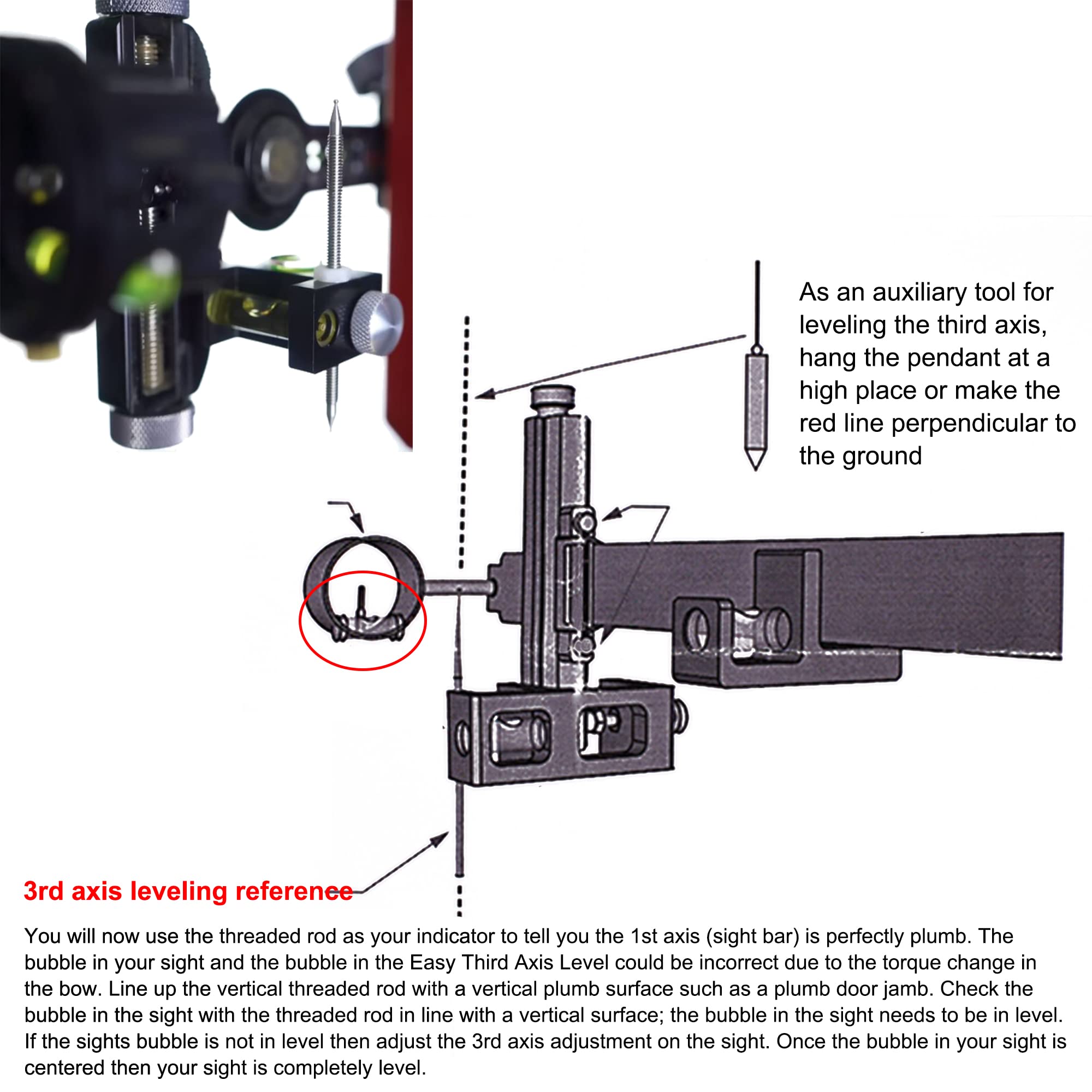 SOPOGER 3rd Axis Bow Sight Leveler - Precision Bubble Level for Compound & Recurve Bows | Archery Sight Adjustment Tool Kit for Improved Shooting Accuracy | Perfect for Target Practice, Hunting, and Competitive Archery