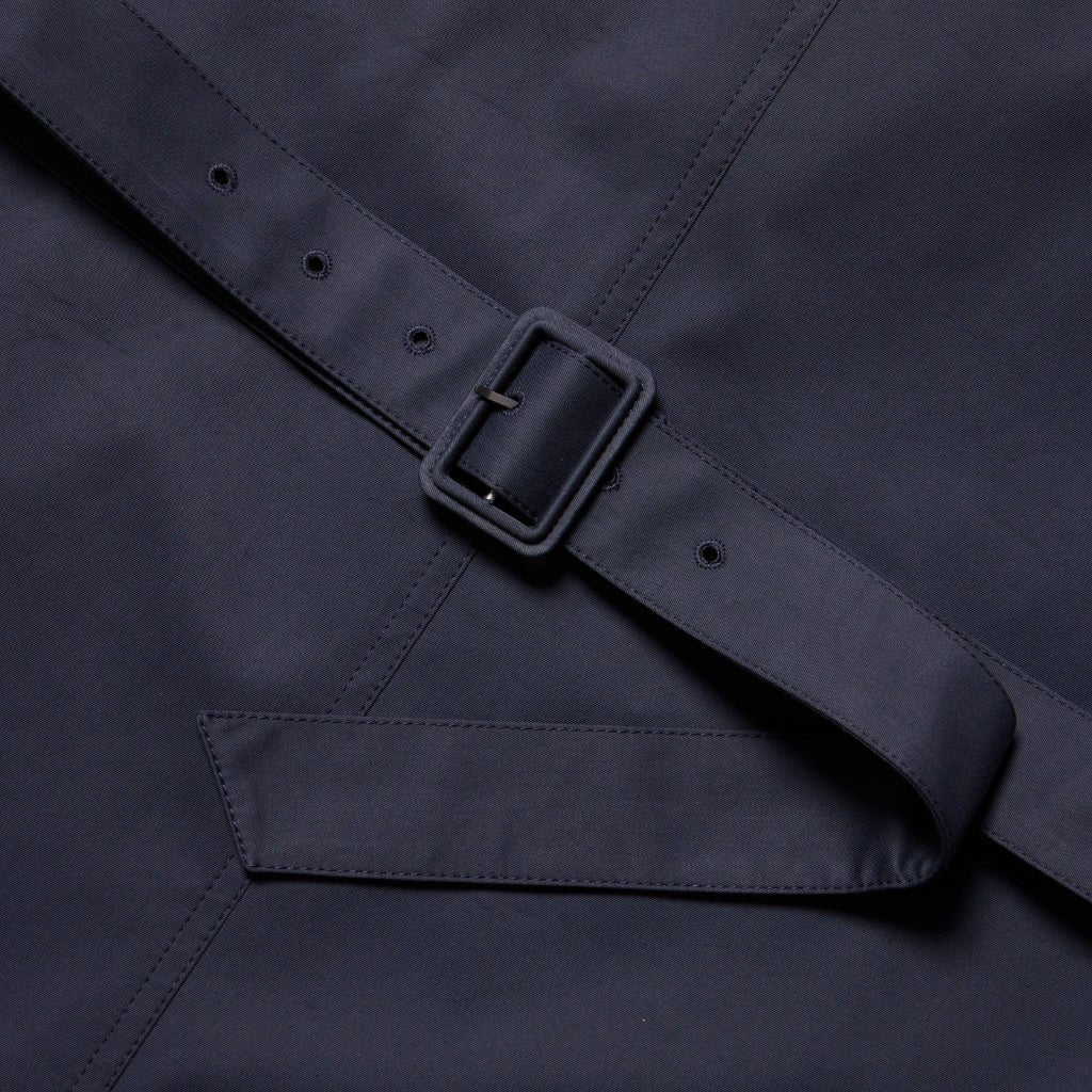 Henry Sartorial x Caruso Dark Navy Trench Coat for Men | Classic Waterproof Overcoat for Business & Travel | Perfect for Office, Commuting & Formal Occasions