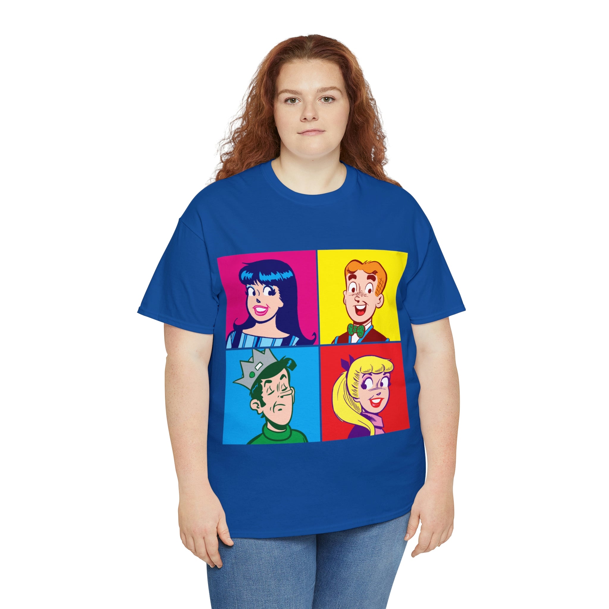 Vintage Pop Art Archie Comics Graphic T-Shirt - Unisex Heavy Cotton Tee Featuring Archie, Betty, Veronica & Jughead - Perfect for Comic Fans, Casual Wear & Retro Fashion