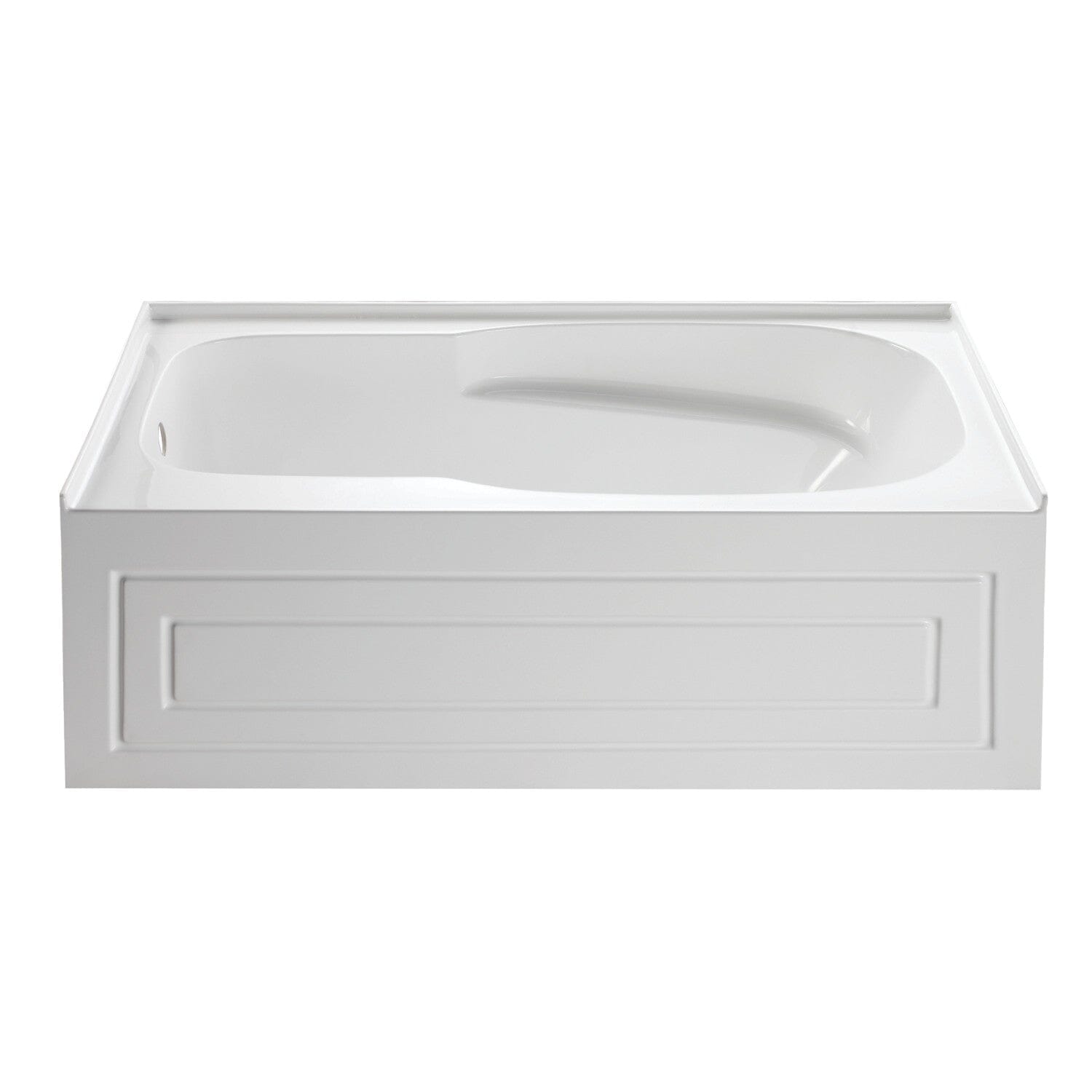 Aqua Eden 60 Inch Acrylic Rectangular 3-Wall Alcove Bathtub with Anti-Slip Surface | Left Hand Drain | Perfect for Small Bathrooms & Spa-Like Relaxation