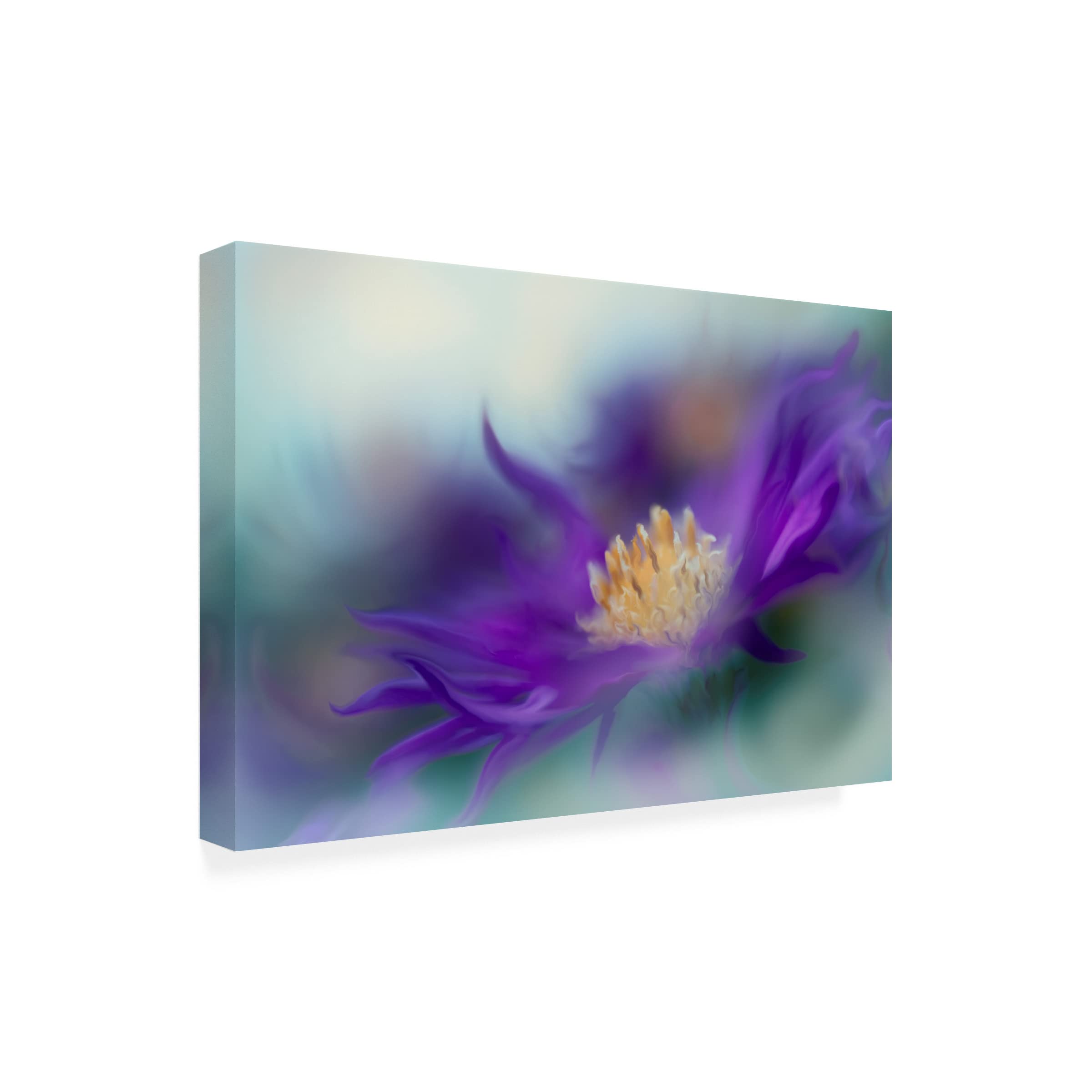 Gillian Hunt 'Gold And Purple in the Mist I' Canvas Wall Art Print - Modern Abstract Painting for Living Room, Bedroom & Office Decor