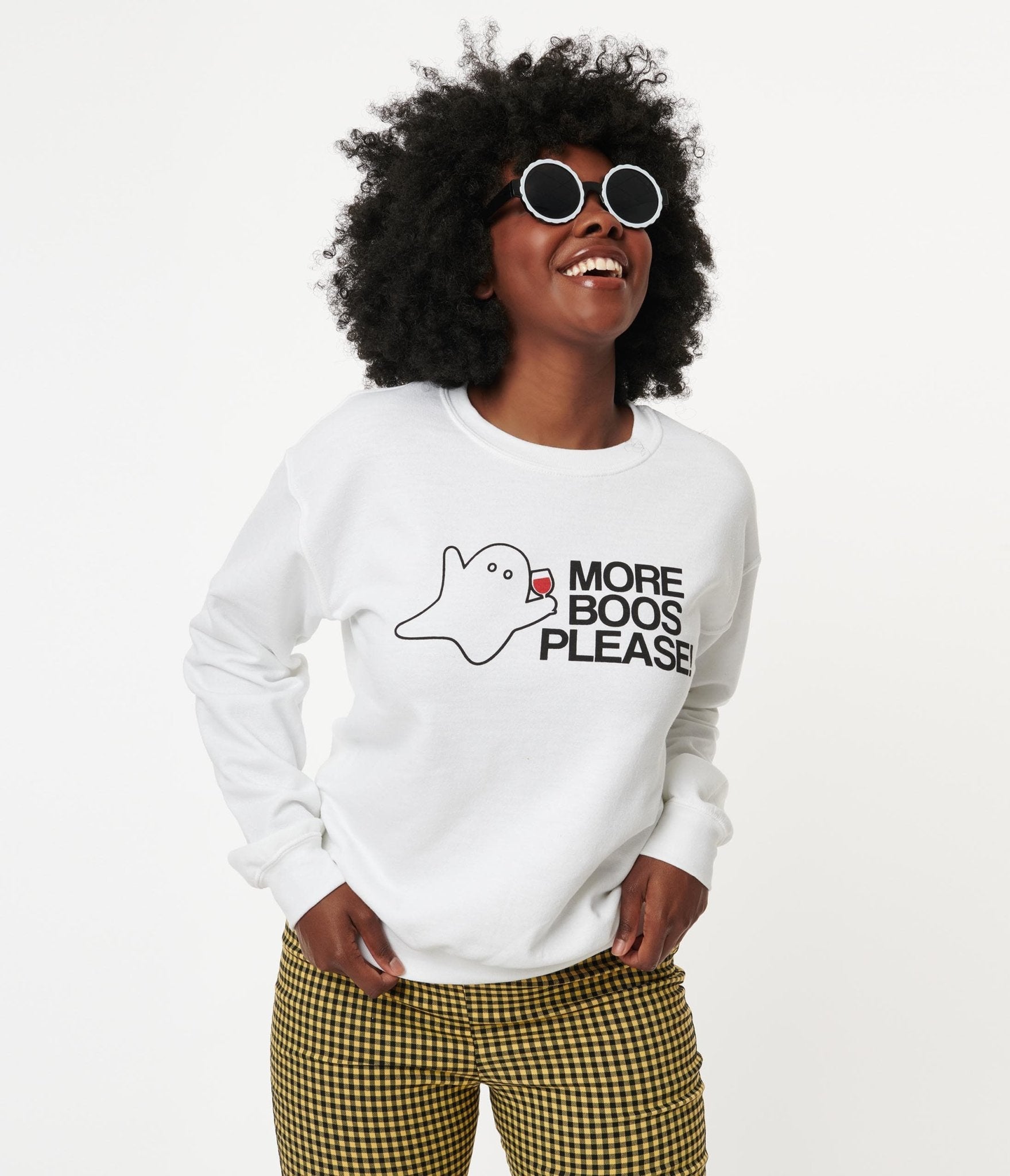 More Boos Please Halloween Graphic Sweatshirt - Cute & Spooky Pullover for Women & Teens - Perfect for Halloween Parties, Trick or Treat & Fall Outfits