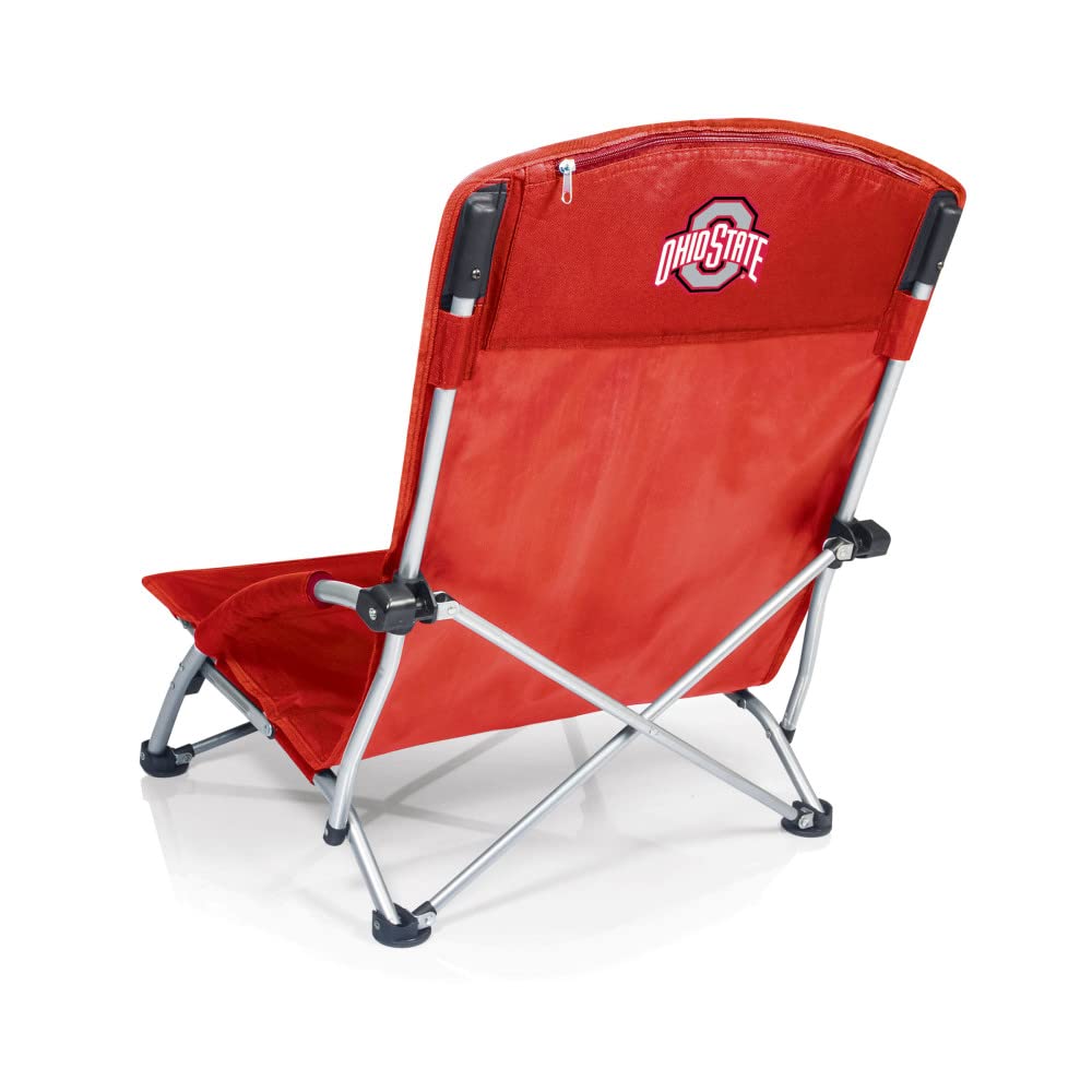 PICNIC TIME NCAA Tranquility Low Beach Chair with Carry Bag - Compact Lawn Chair for Adults - Perfect for Beach, Camping, and Outdoor Relaxation