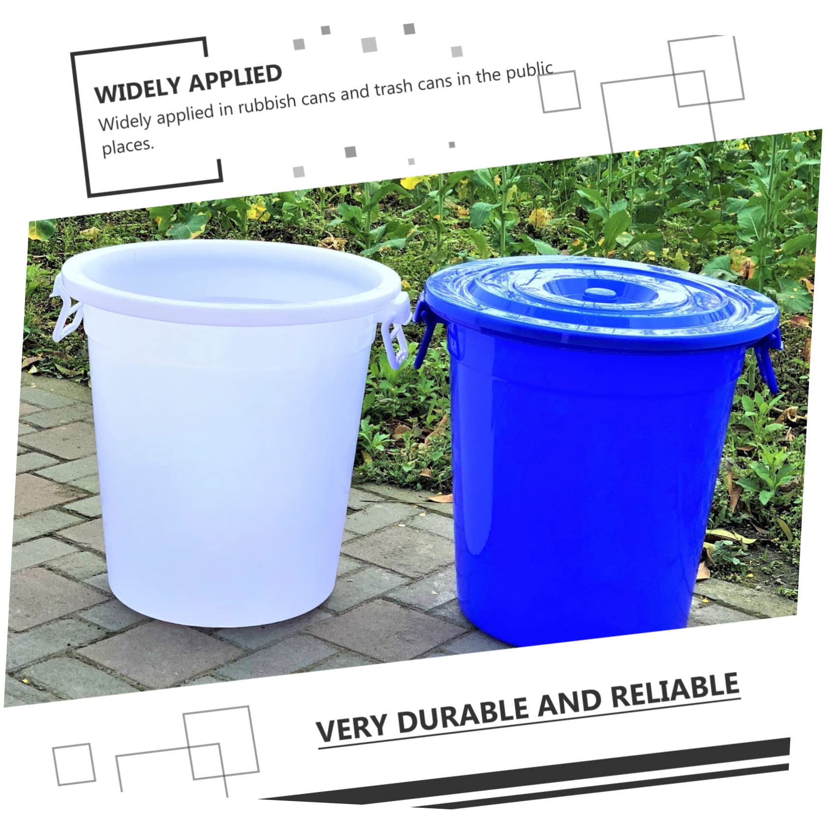 Durable Plastic Trash Can Lid Cover - Heavy Duty Outdoor Garbage Bin Protector, Easy Installation Waste Container Accessory for Patio, Garage & Backyard Use