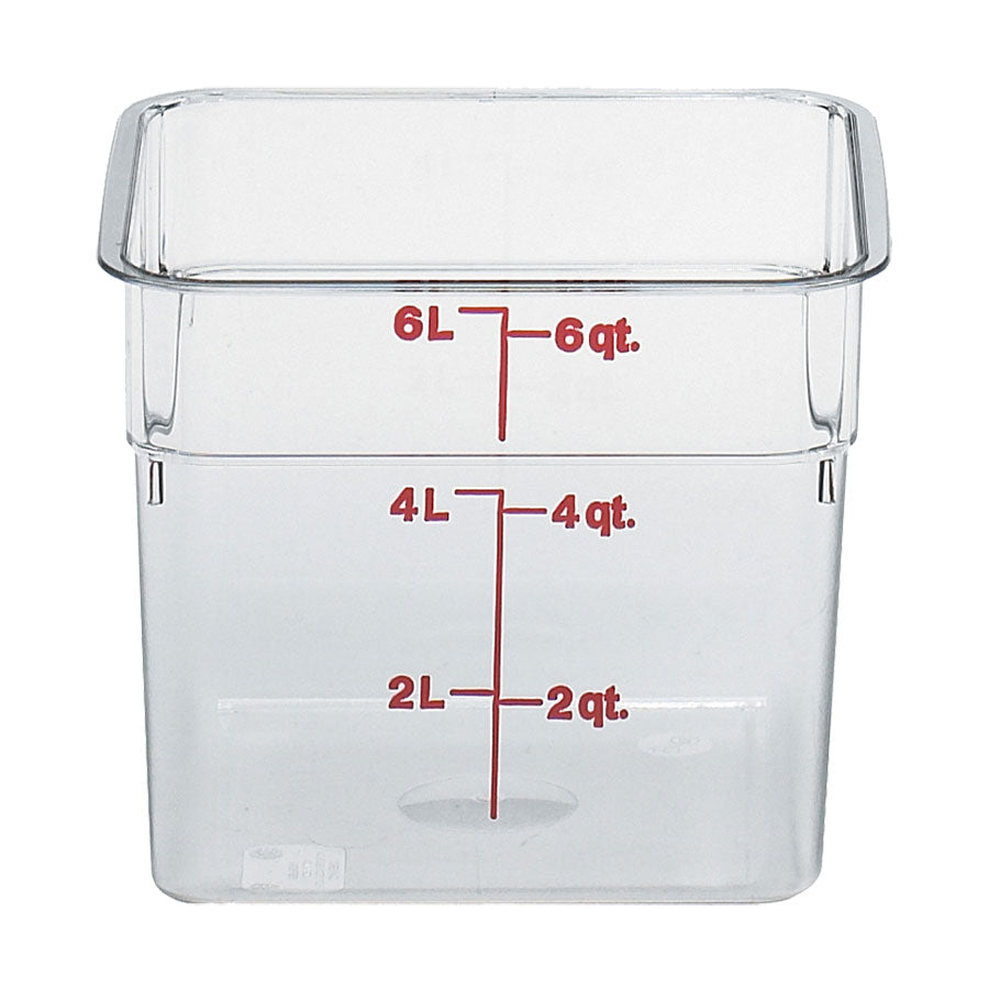 Cambro 6SFSCW135 CamSquare 6 qt Clear Camwear Food Storage Container – Durable, BPA-Free for Kitchen, Meal Prep, and Restaurant Use