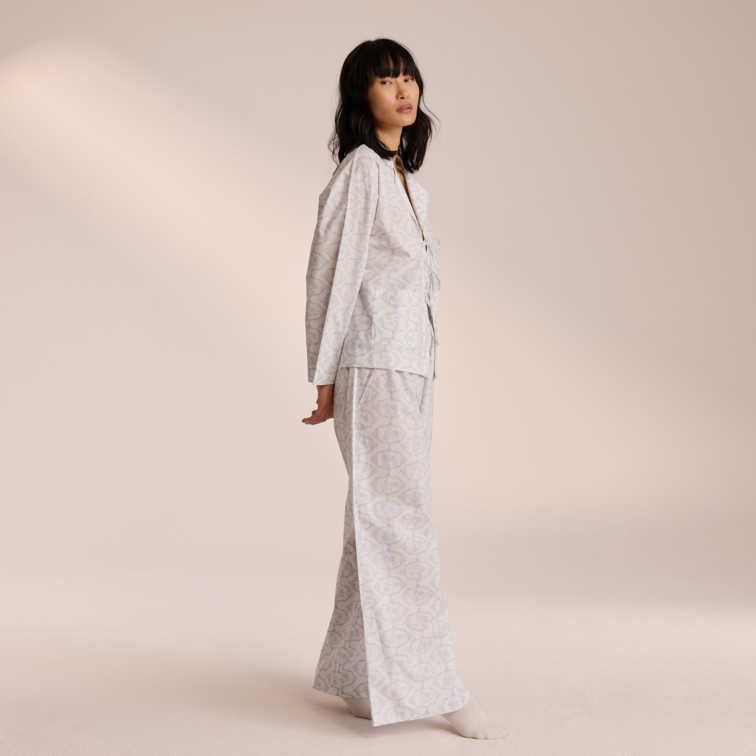 Soft Cotton Pajama Pants for Women - Blue Comfort Sleepwear for Lounge & Nighttime Relaxation