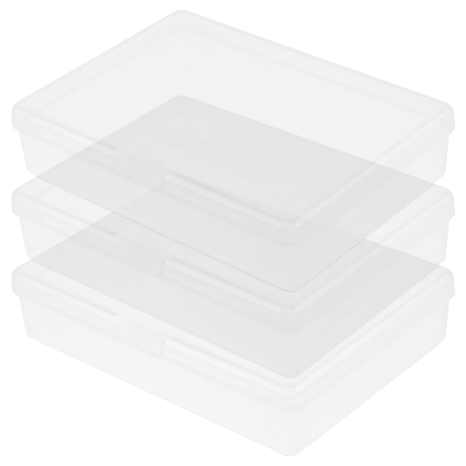 ULTECHNOVO 3-Piece Plastic Storage Box Set with Hinged Lids - Playing Card Holder, Mini Bead Organizer & Craft Supply Container for Small Items - Perfect for Card Games, Jewelry Making & DIY Projects