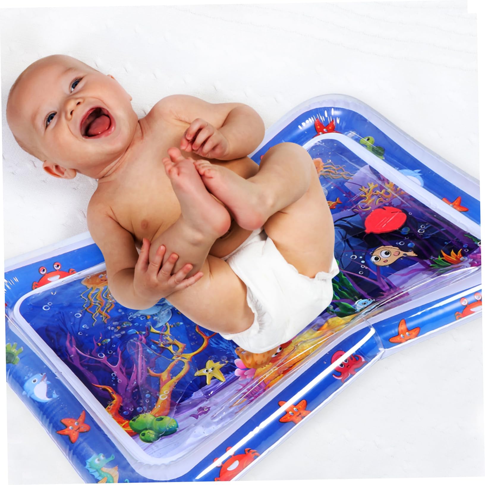 FAVOMOTO Inflatable Patting Pad Water Playmat - PVC Tummy Time Mat for Babies, Toddler Safe Inflatable Water Pad for Indoor & Outdoor Use, Perfect for Playtime, Sensory Development, and Relaxation