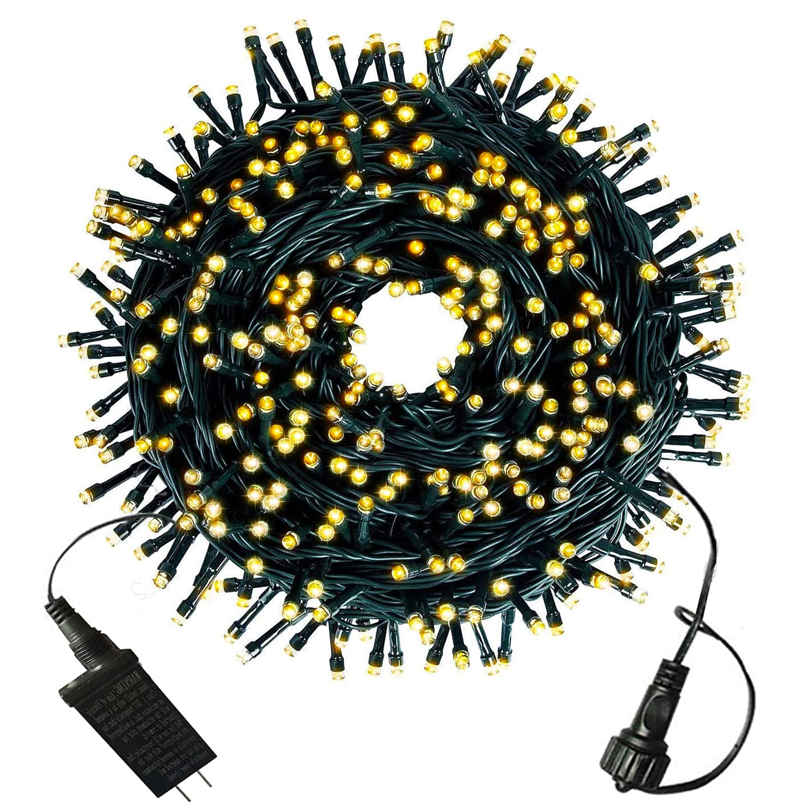 29V 600LED 213Ft UL Certified Christmas String Lights - Waterproof Outdoor Fairy Lights for Christmas Tree, Patio, Wedding, Party - 8 Modes Warm White Indoor/Outdoor Decoration for Holidays, Garden, and Home Decor