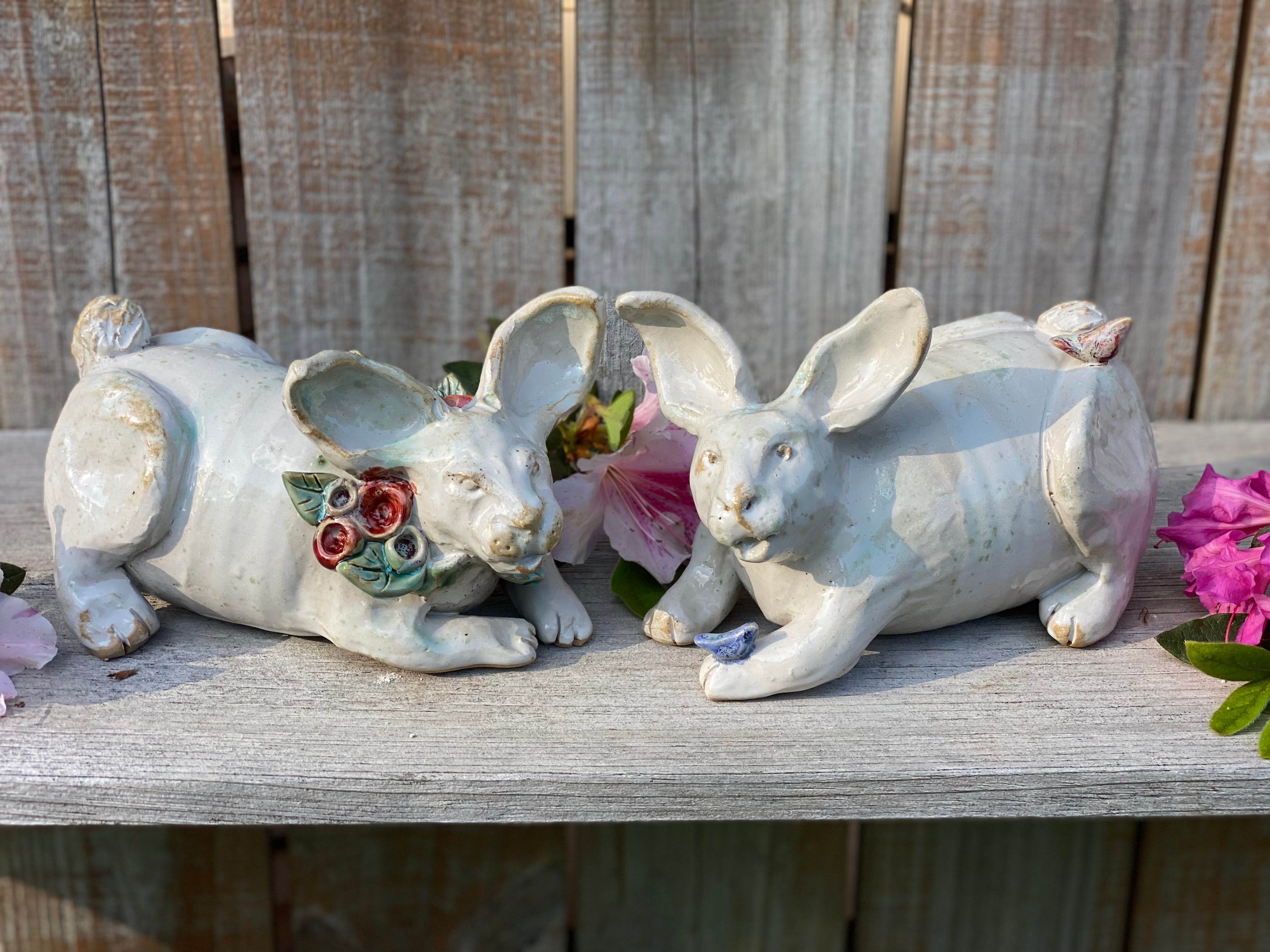 Thumper the Rabbit with Flowers 10L - Adorable Floral Bunny Plush Toy for Kids, Nursery Decor & Easter Gift