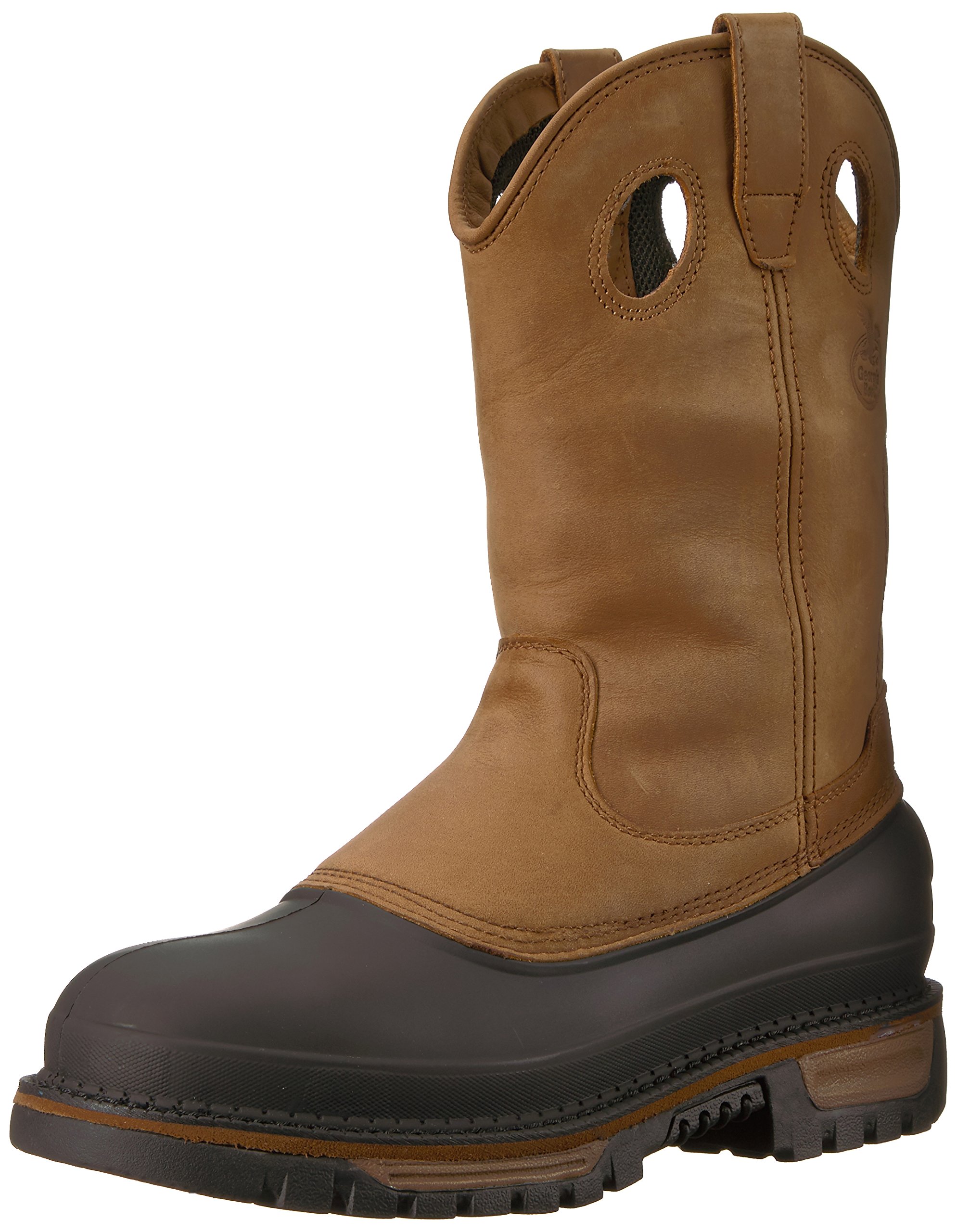 Georgia Boot Muddog Wellington Work Boot - Waterproof Steel Toe Men's Work Boots for Construction, Farming & Outdoor Work - Durable Slip Resistant Safety Shoes for Heavy Duty Jobs