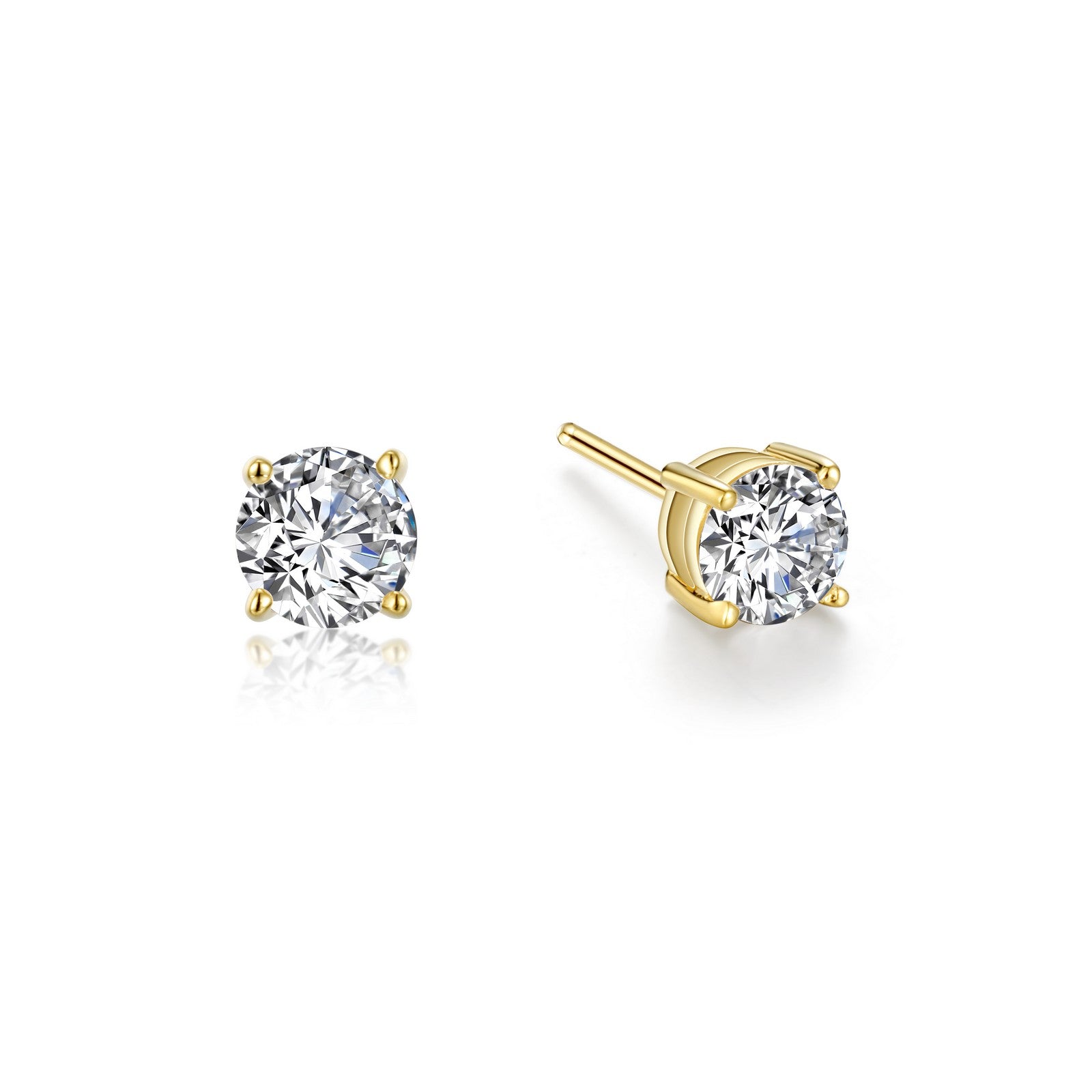 1 CTW 4 Prong Stud Earrings for Women - Round Cut Cubic Zirconia CZ Stud Earrings - Hypoallergenic Stainless Steel Jewelry - Perfect for Everyday Wear, Work & Special Occasions