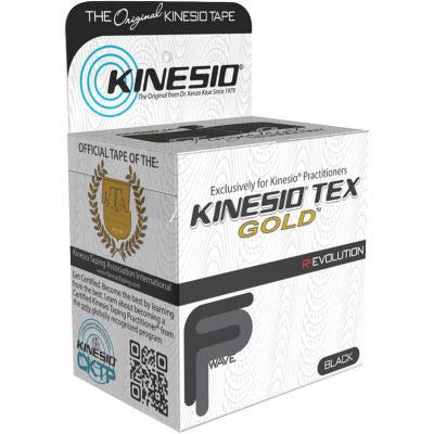 Kinesiology Tape - Kinesio Tex Gold FP Therapeutic Sports Tape, 2 Inch x 16.5 Feet (6 Rolls) - Black - Muscle Support & Pain Relief for Athletes, Runners & Physical Therapy