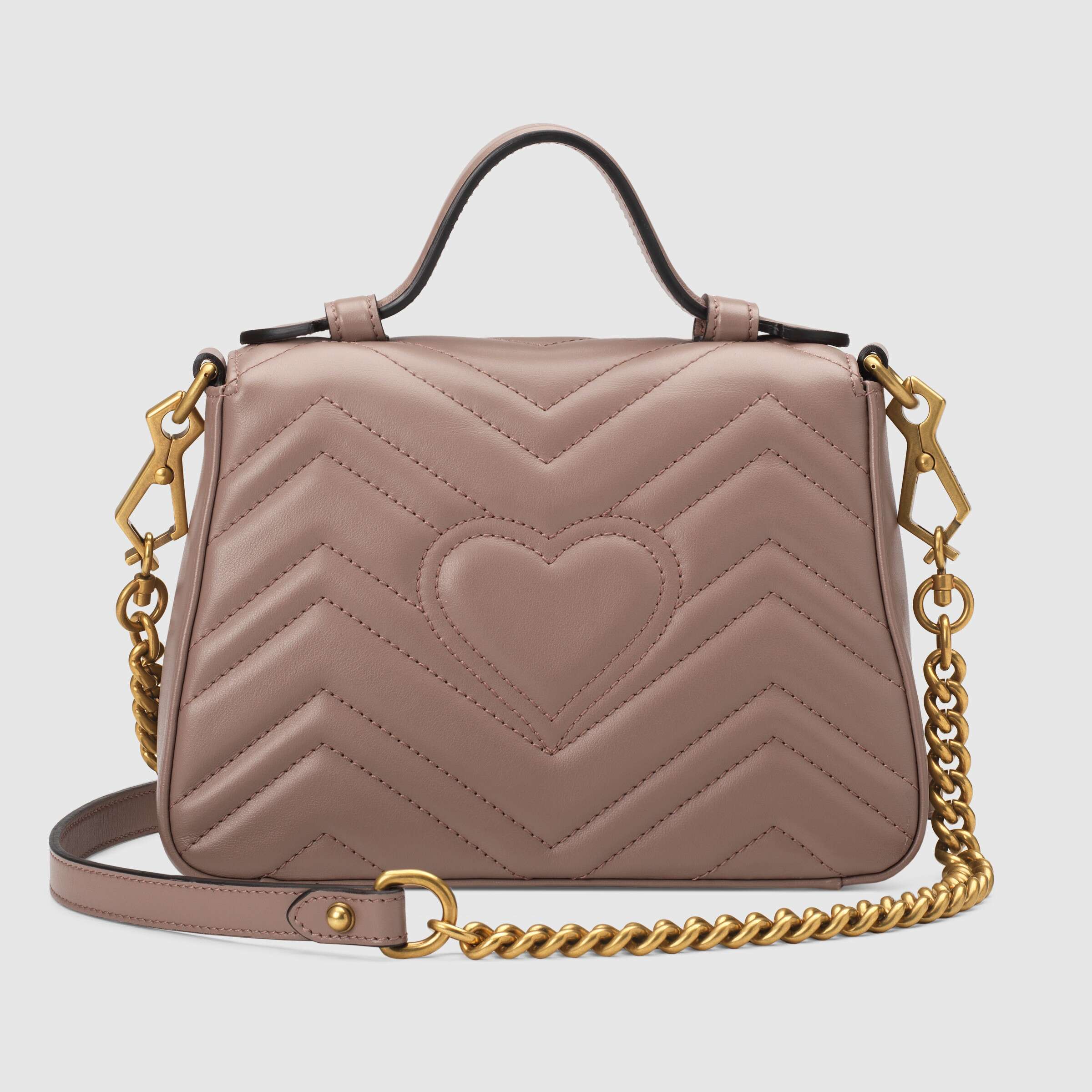 Gucci GG Marmont Mini Top Handle Bag in Dusty Pink | Luxury Crossbody Purse for Women | Perfect for Date Night, Parties & Everyday Use