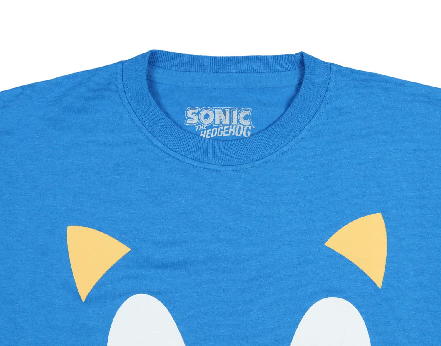Sonic The Hedgehog Boys' Speedster Graphic Print T-Shirt - Big Face Design - Comfortable Cotton Tee for Gaming, Cosplay, and Everyday Wear