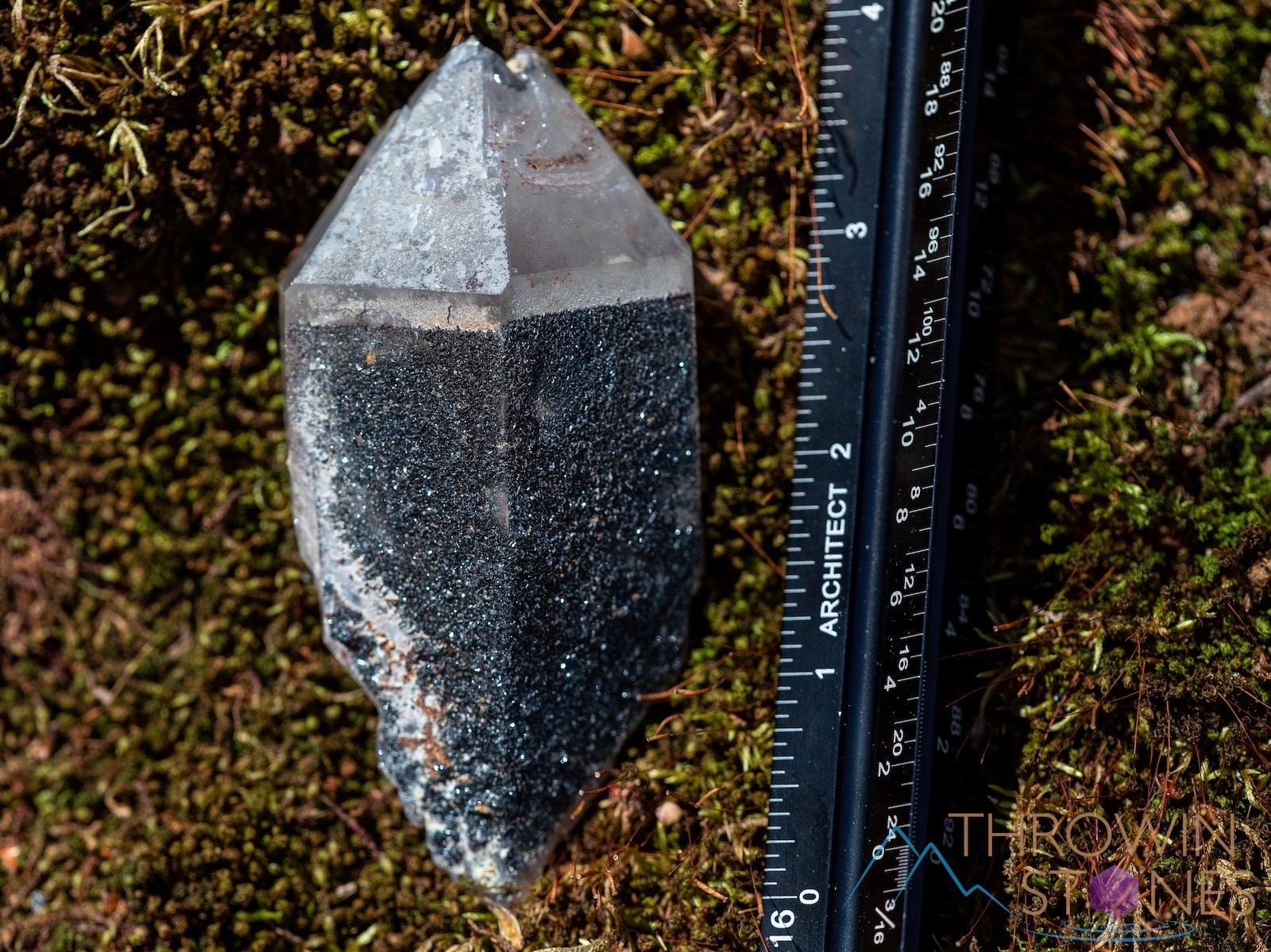 Natural QUARTZ Raw Crystal Point with HEMATITE - Healing Stone for Meditation, Reiki, Chakra Balancing | Unique Housewarming Gift & Spiritual Home Decor | Raw Crystals and Stones Collection (39913)