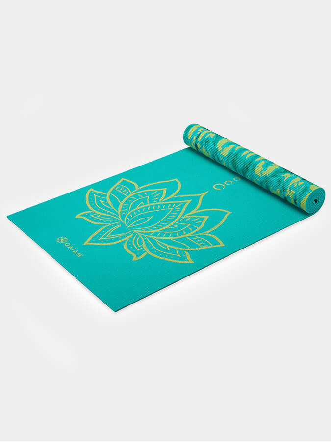 Premium Reversible Lotus Yoga Mat 6mm - Non-Slip Eco-Friendly Exercise Mat for Yoga, Pilates & Meditation - Home & Studio Use