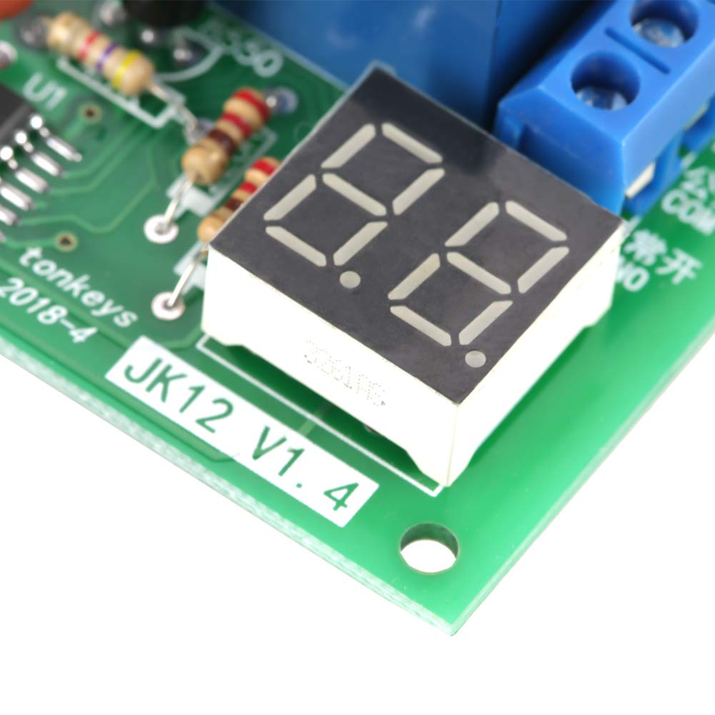 12V DC Timer Relay Switch Module with LED Display - Adjustable Countdown & Delay Turn Off for Smart Home, DIY Projects, and Automation Control