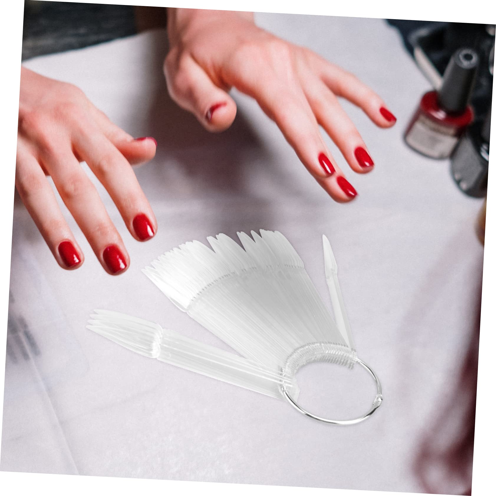 Minkissy 4 Sets/160pcs False Nail Tips - Acrylic Nail Display Cards, Practice Rings & Color Plates for Nail Art Salon & DIY Manicure at Home | Perfect for Nail Technicians, Students & Beginners
