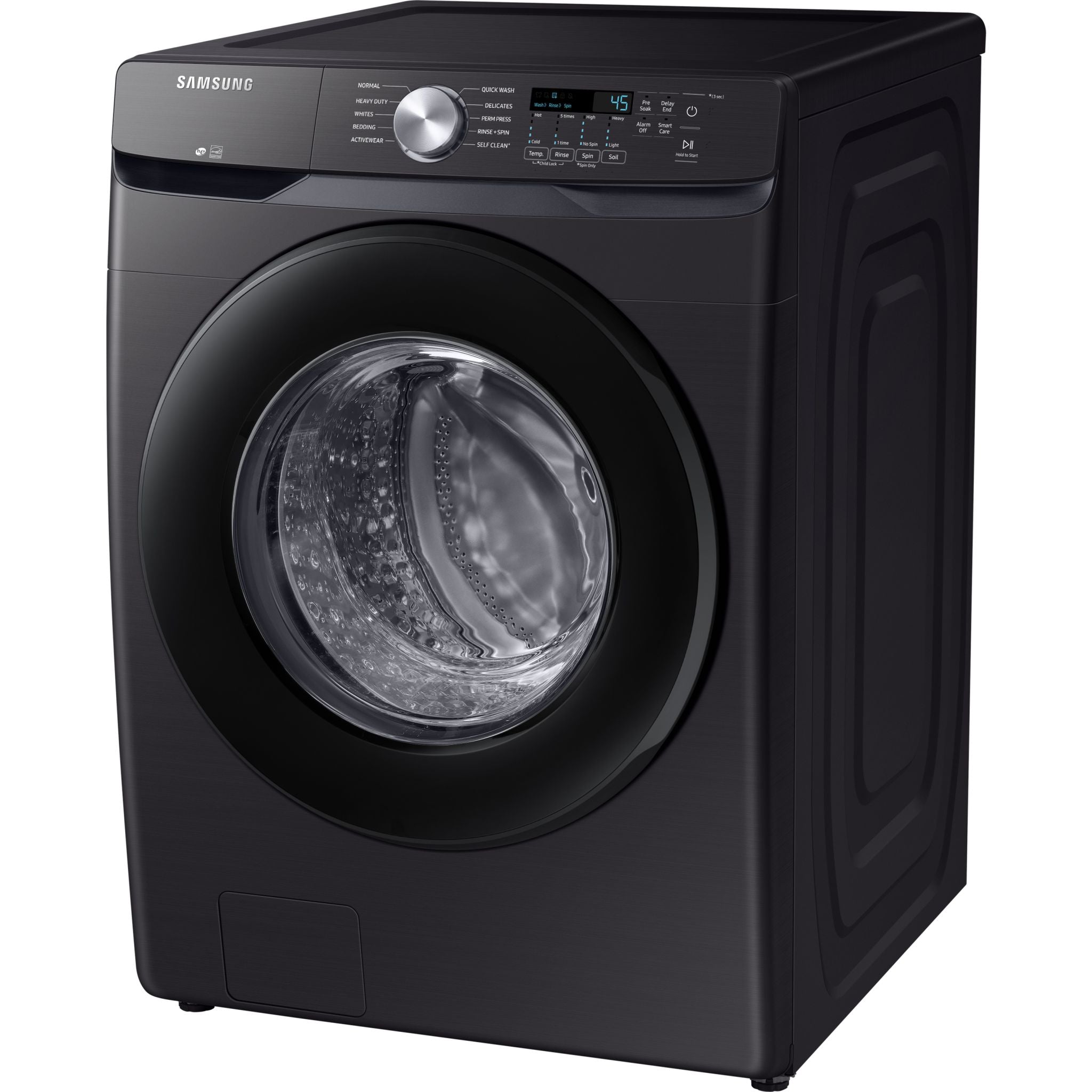 Samsung WF45T6000AV 4.5 Cu. Ft. Front Load Washer - Black Stainless Steel, Energy Star Certified, Smart Home Compatible for Laundry Room & Apartment Use