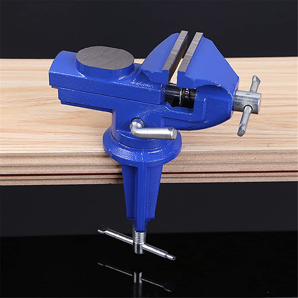 360° Swivel Heavy Duty Cast Iron Clamp-On Table Vise with Anvil - Perfect for Metalworking, Woodworking, and DIY Projects in Home Workshops & Garages