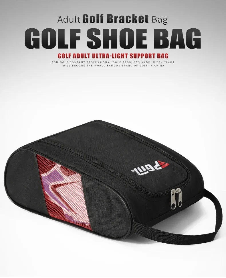 PGM Portable Mini Golf Shoe Bag - Lightweight Nylon Golf Ball Holder & Tee Organizer - Breathable Sports Accessories Pouch for Golfers | Perfect for Travel, Course & Storage