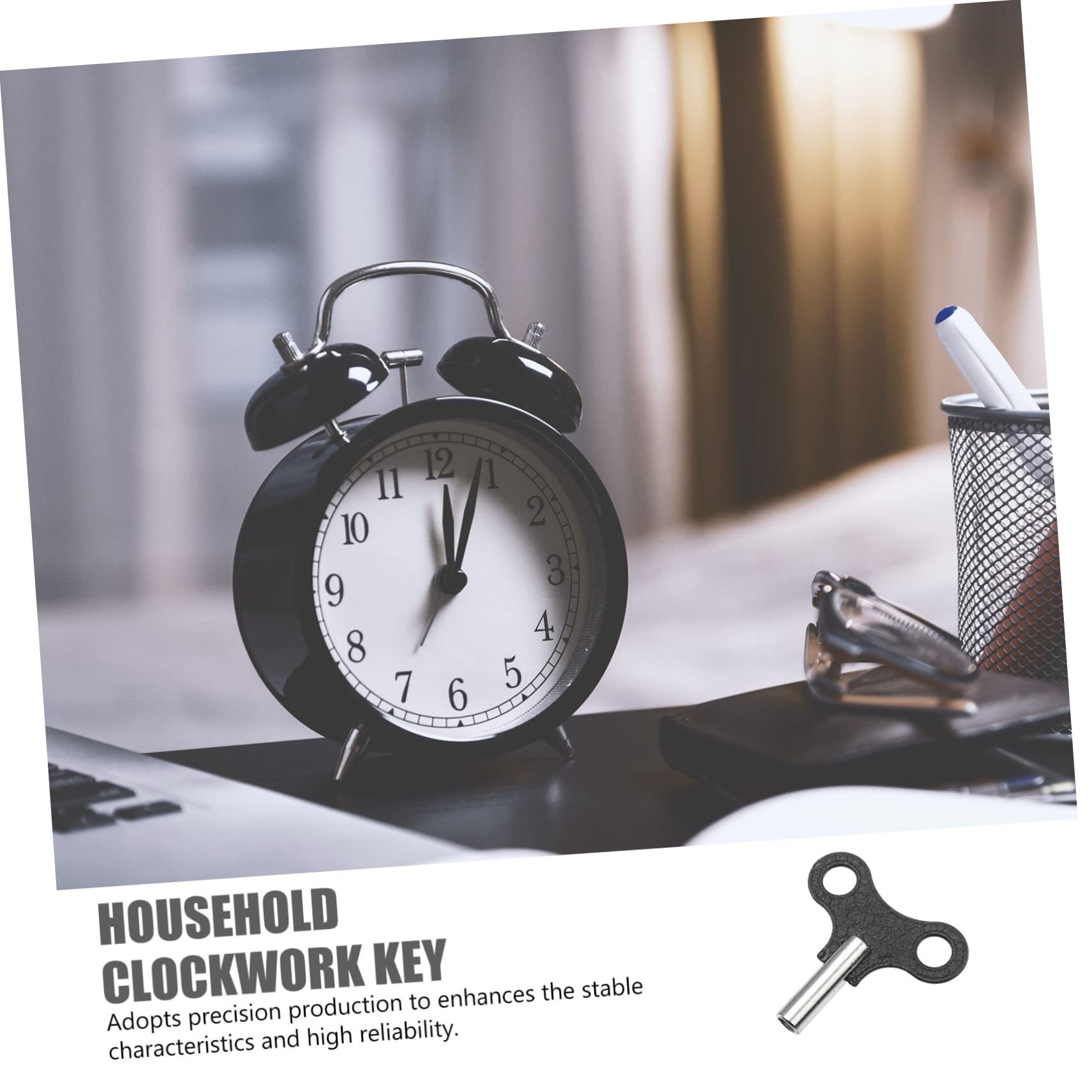 VOSAREA 3-Piece Universal Clock Key Set - Black Clock Winding Keys for Grandfather, Wall & Mantle Clocks - Essential Clock Repair & Maintenance Tools