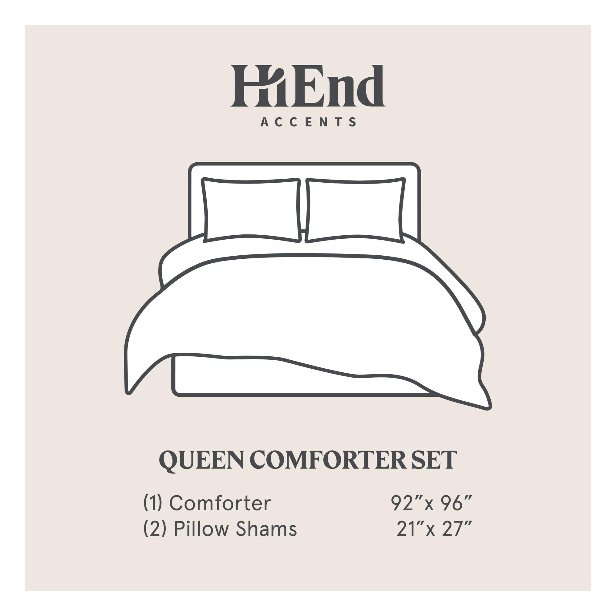 HiEnd Accents Joshua 3-Piece Lodge Comforter Set with Pillow Shams - Queen Size Forest Woods Bedding, Pine Trees Design, Woodland Nature Western Rustic Style | Perfect for Cabin Retreats, Hunting Lodges & Cozy Bedroom Decor