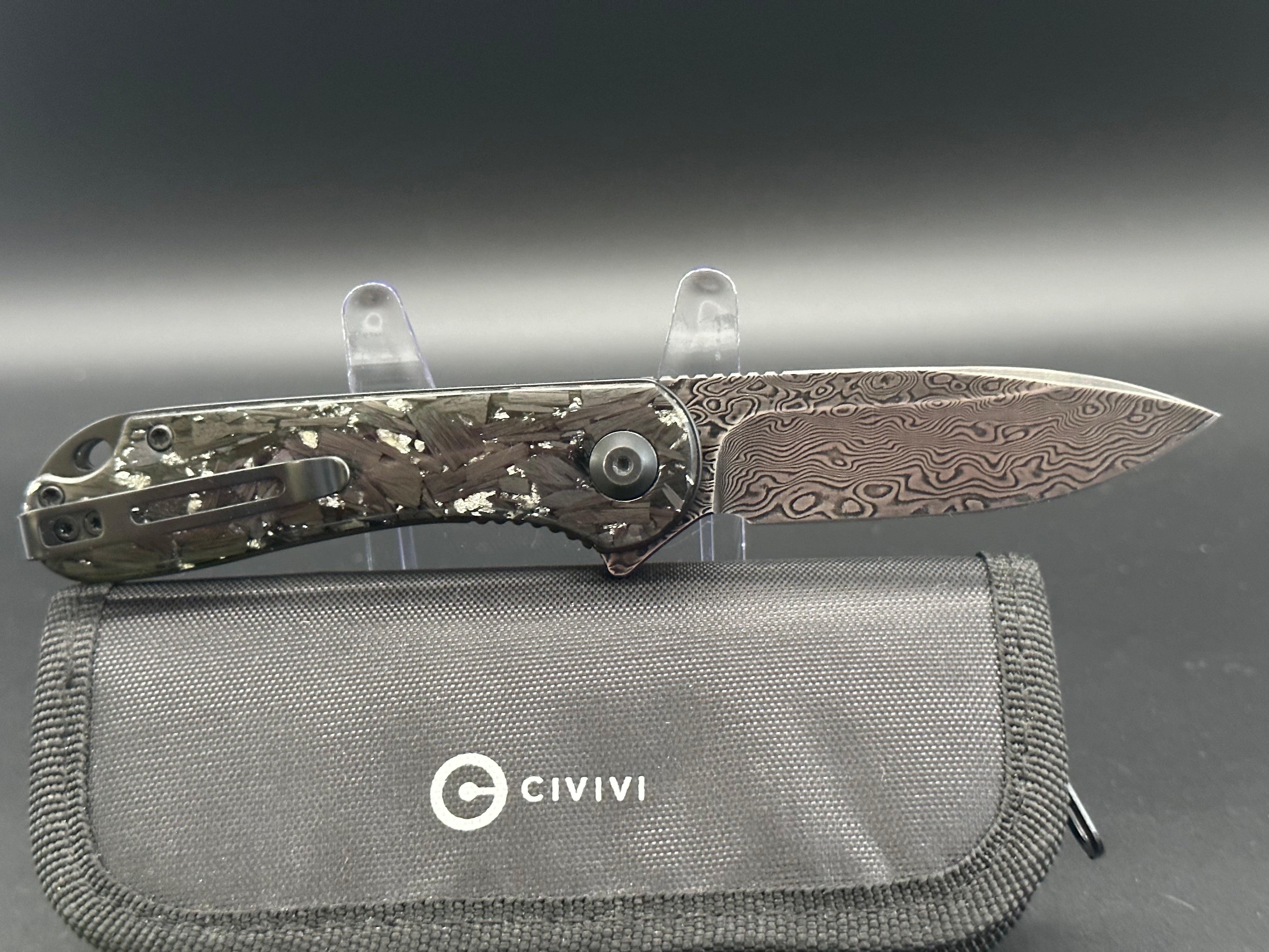 Civivi Elementum Shred CF Folding Pocket Knife - Premium Carbon Fiber Handle, D2 Steel Blade - EDC, Outdoor, Camping & Survival Gear