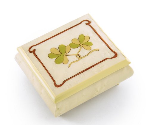 Vintage Irish Celtic Shamrock Sorrento Musical Box with Hand Inlay - Plays Multiple Songs Like 'I Could Have Danced All Night' - Perfect Gift for Weddings, Anniversaries & Home Decor