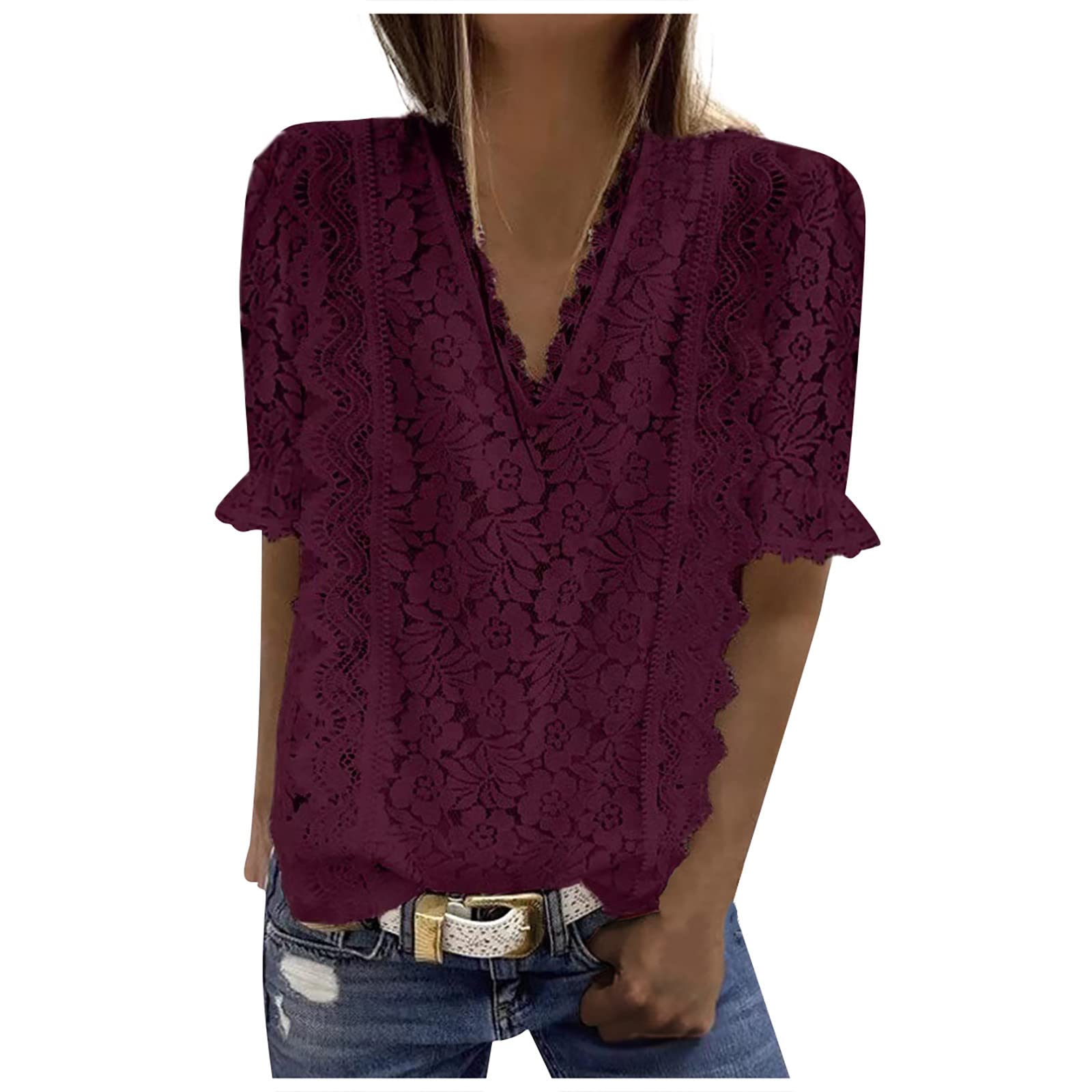 Women's White Long Sleeve Blouse - Trendy Layering Shirt for Work, Casual & Workout - Red T-Shirt Style Top (Size S) | Perfect for Office Wear, Date Nights & Gym Sessions