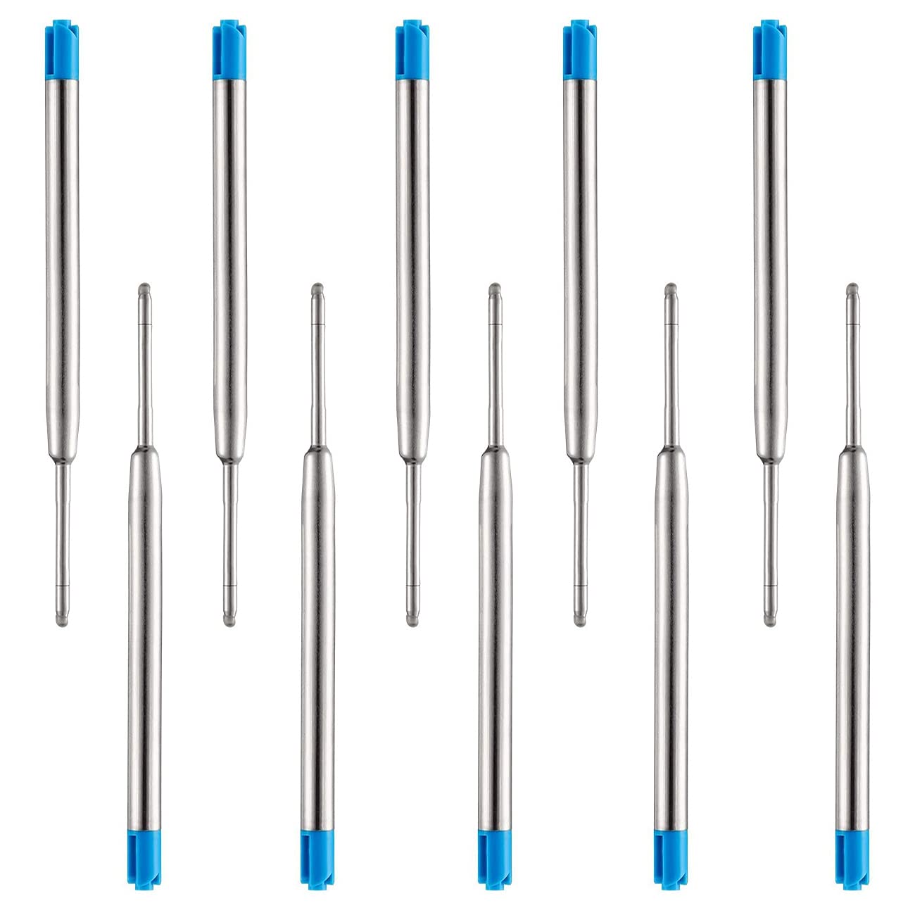 Obacle 1.0mm Medium Point Ballpoint Pen Refills - 10 Pack Blue Ink Refills for Smooth Writing (3.85inch/9.8cm) - Perfect for Office, School & Everyday Use