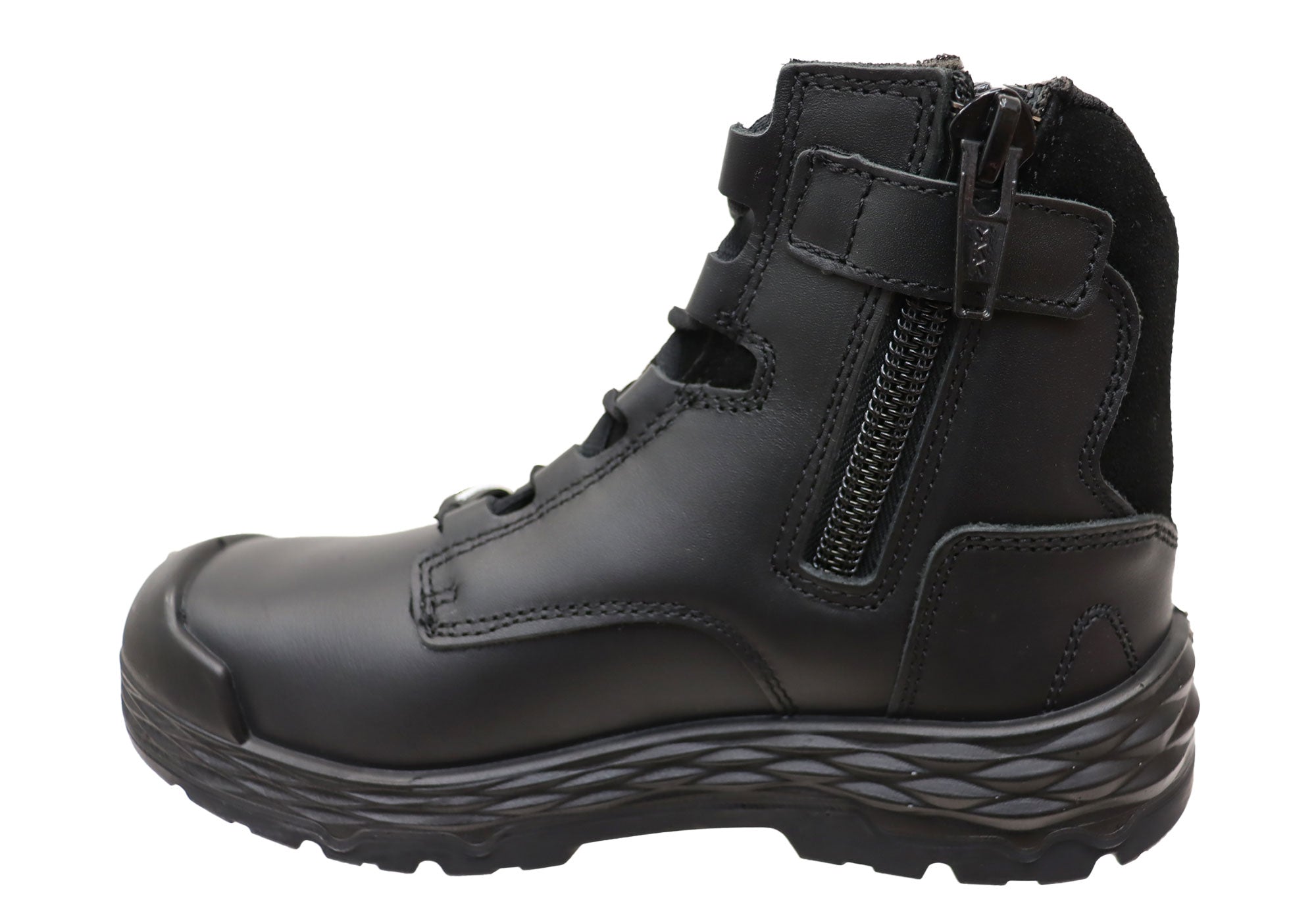 Mack Men's Force Leather Steel Toe Safety Work Boots with Side Zipper - Durable Construction for Industrial & Warehouse Work Environments