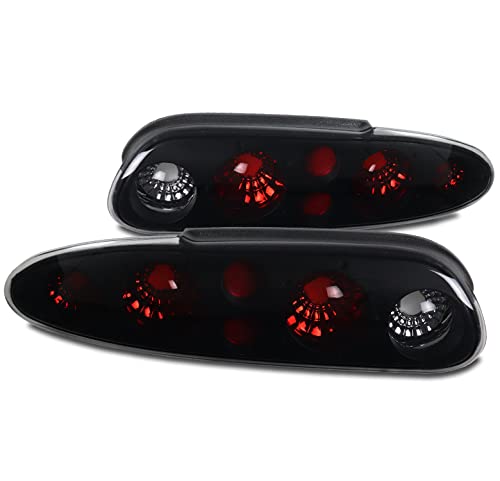 Black/Smoke Tail Brake Lights Rear Lamps for 1993-2002 Chevy Camaro - LED Replacement for Enhanced Visibility & Safety at Night Driving
