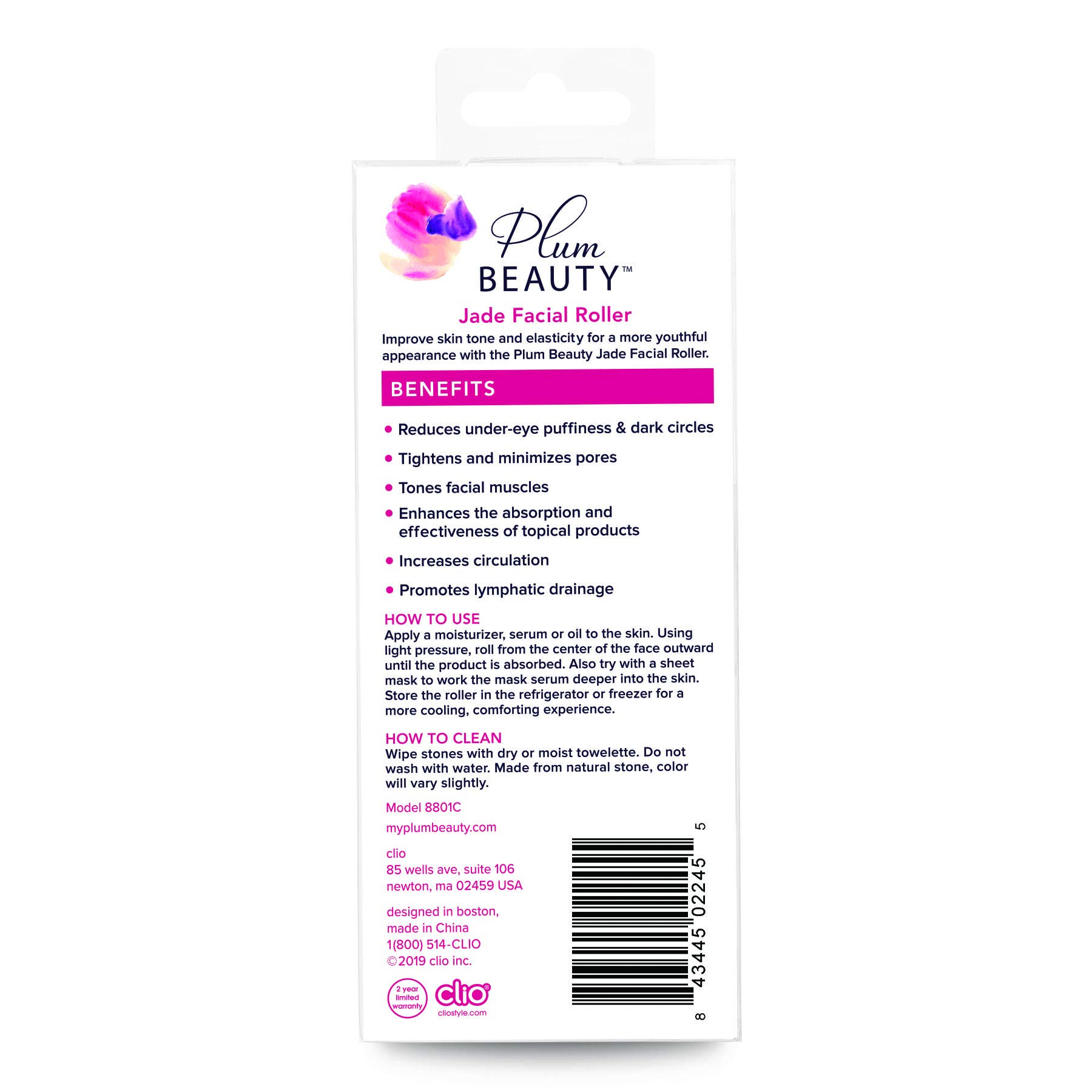 Jade Face Roller for Skin Care - Reduces Puffiness & Dark Circles - Perfect for Morning & Night Routine
