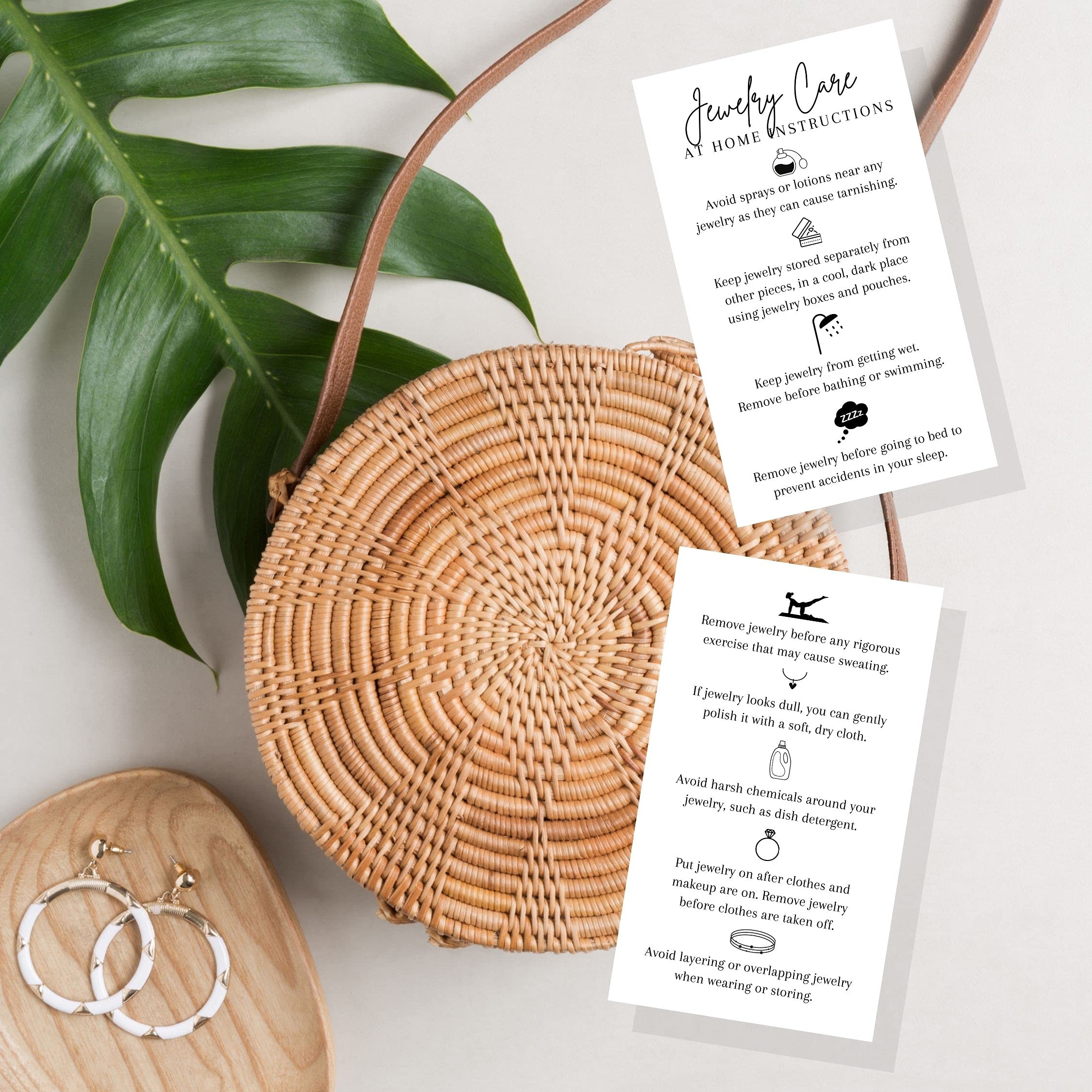50 Pack Jewelry Care Instruction Cards - 2