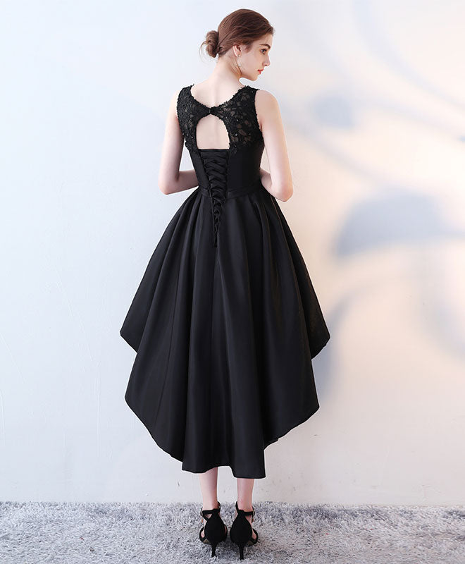 Elegant Black Lace High-Low Prom Dress for Women - Sexy Evening Gown for Homecoming, Party & Special Occasions