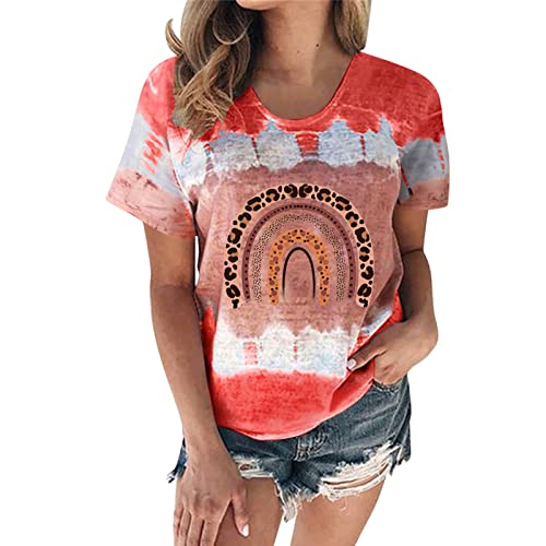 Women's Summer Casual Loose Fit O-Neck T-Shirt Top - Trendy Short Sleeve Tunic Tee - Comfortable Sexy Blouse for Ladies (Wine Red, Small) | Perfect for Beach Outings, Vacation Wear & Everyday Summer Fashion
