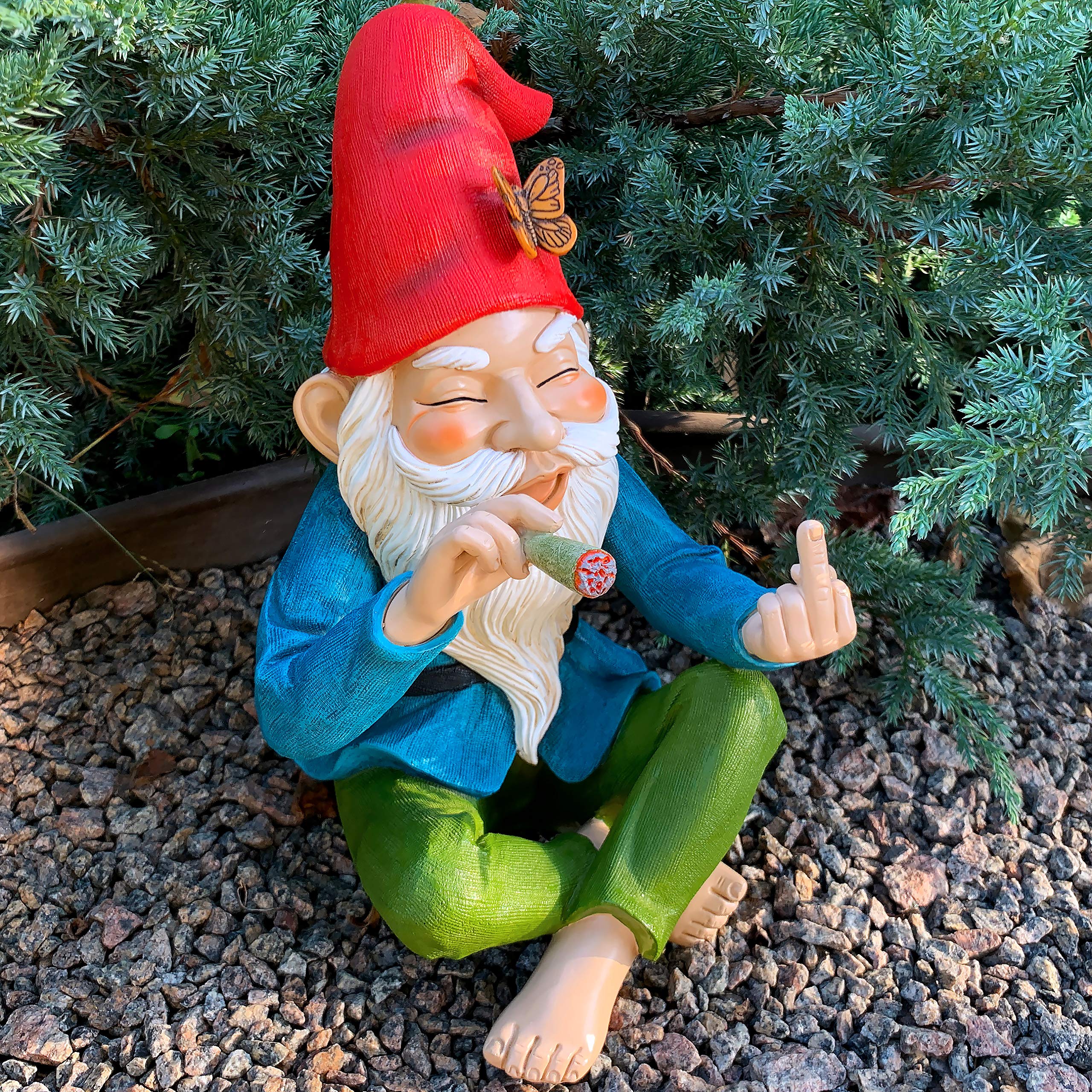 Relaxed Garden Gnome Statue - 9.6 Inch Tall Outdoor Decor for Lawn, Garden & Home - Perfect for Patio, Yard & Indoor Decoration