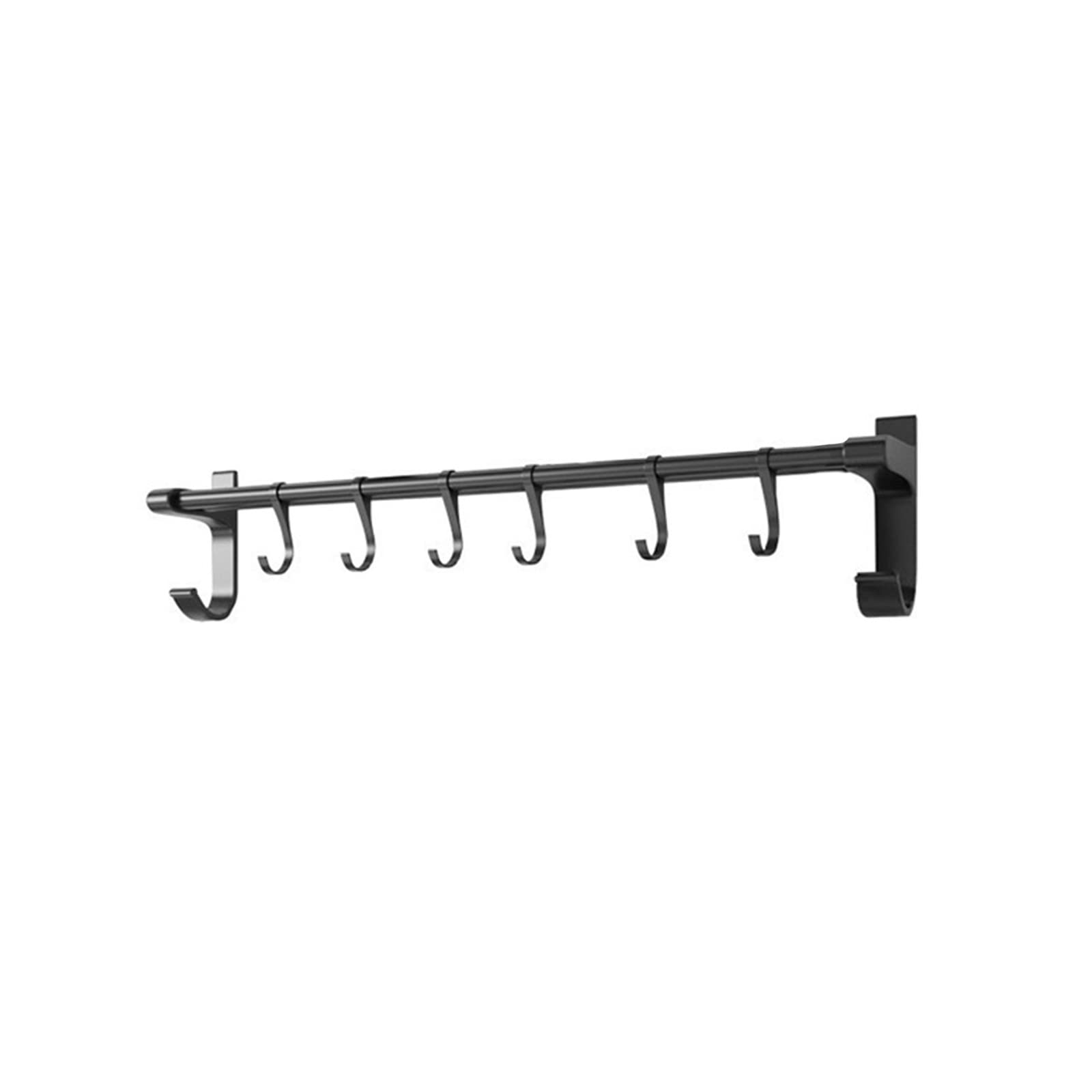 Stainless Steel Wall Mounted Kitchen Rail Organizer with Sliding S Hooks - Space Saving Pot Rack, Pan Hanger & Mug Holder for Pots, Pans & Coffee Cups - Perfect for Small Kitchens, RVs & Dorm Rooms