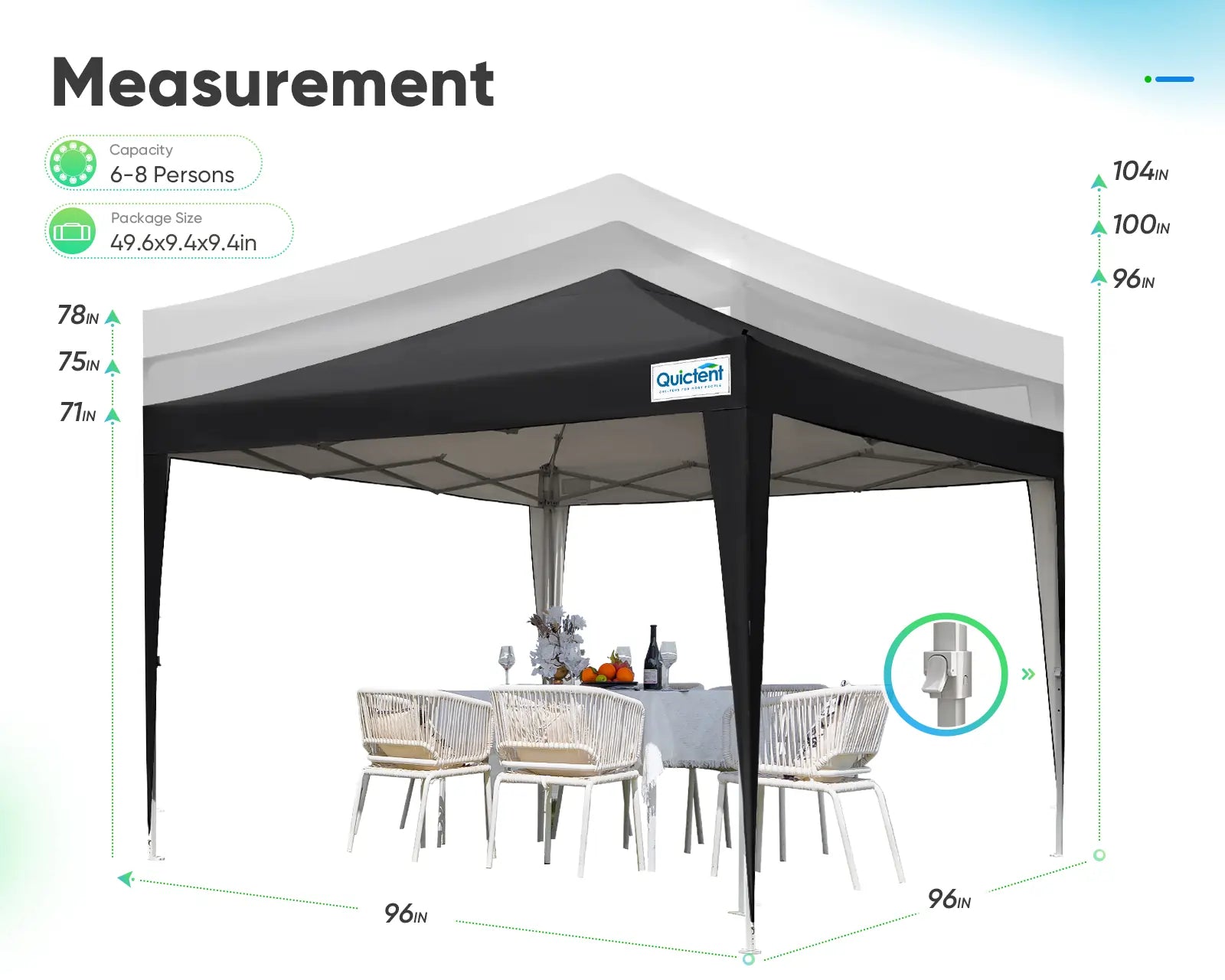 8' x 8' Pop Up Privacy Canopy Tent with Removable Side Walls - Perfect for Outdoor Events, Beach Parties, and Backyard Gatherings