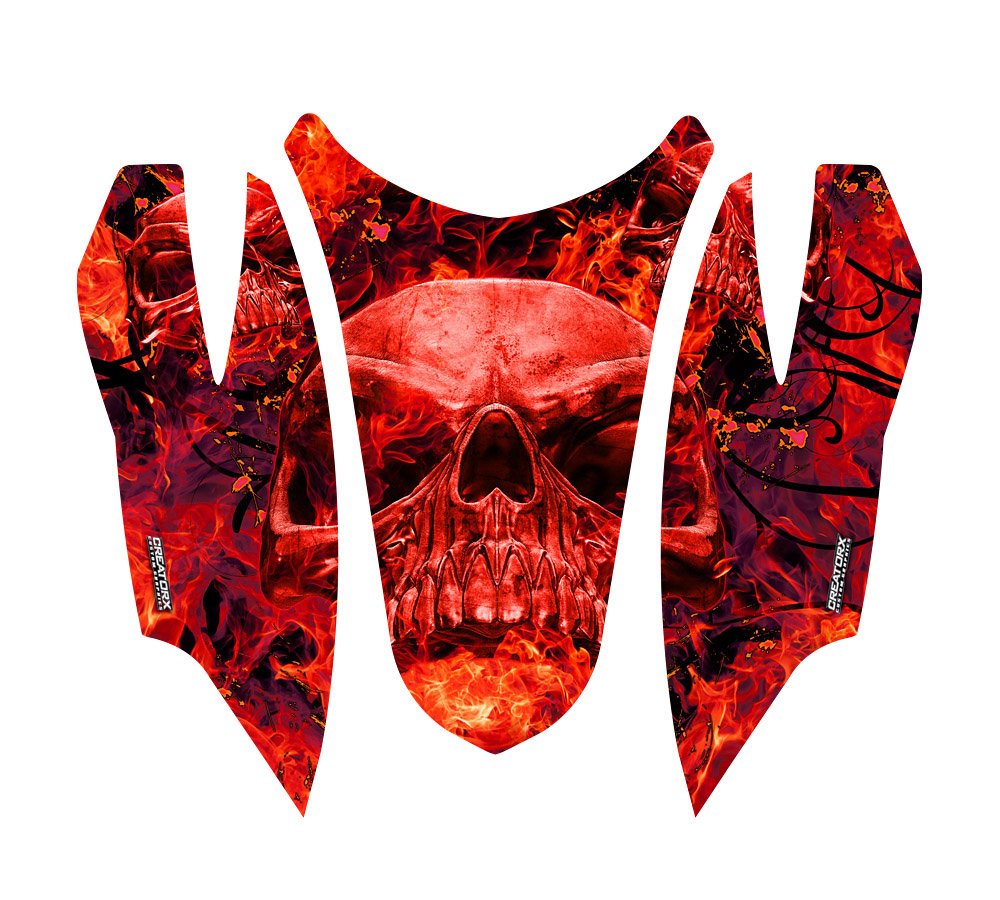 Arctic Cat Firecat 2003-2006 Snowmobile Graphics Kit - High-Quality Decals & Stickers for Hood in Inferno Red | Perfect for Customization & Trail Riding