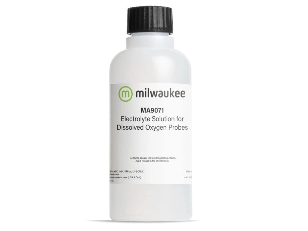 Milwaukee Instruments MA9071 Oxygen Electrolyte Solution (230 ml) - Premium Electrolyte for Oxygen Meters, Hydroponics & Aquariums | Ideal for Water Testing, Lab Research & Aquatic Ecosystems