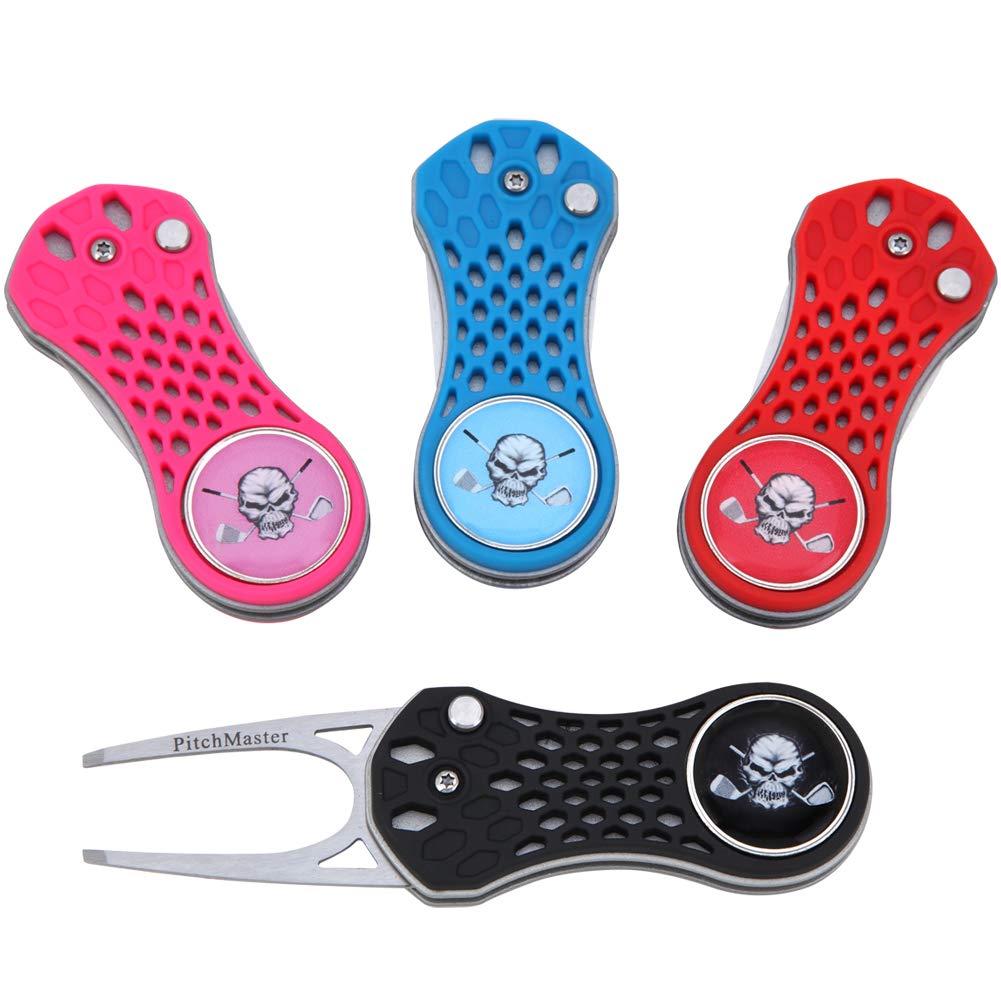 Premium Viper Switchblade Style Golf Divot Tool with Magnetic Ball Marker - Perfect for Repairing Greens & Marking Your Ball on the Course