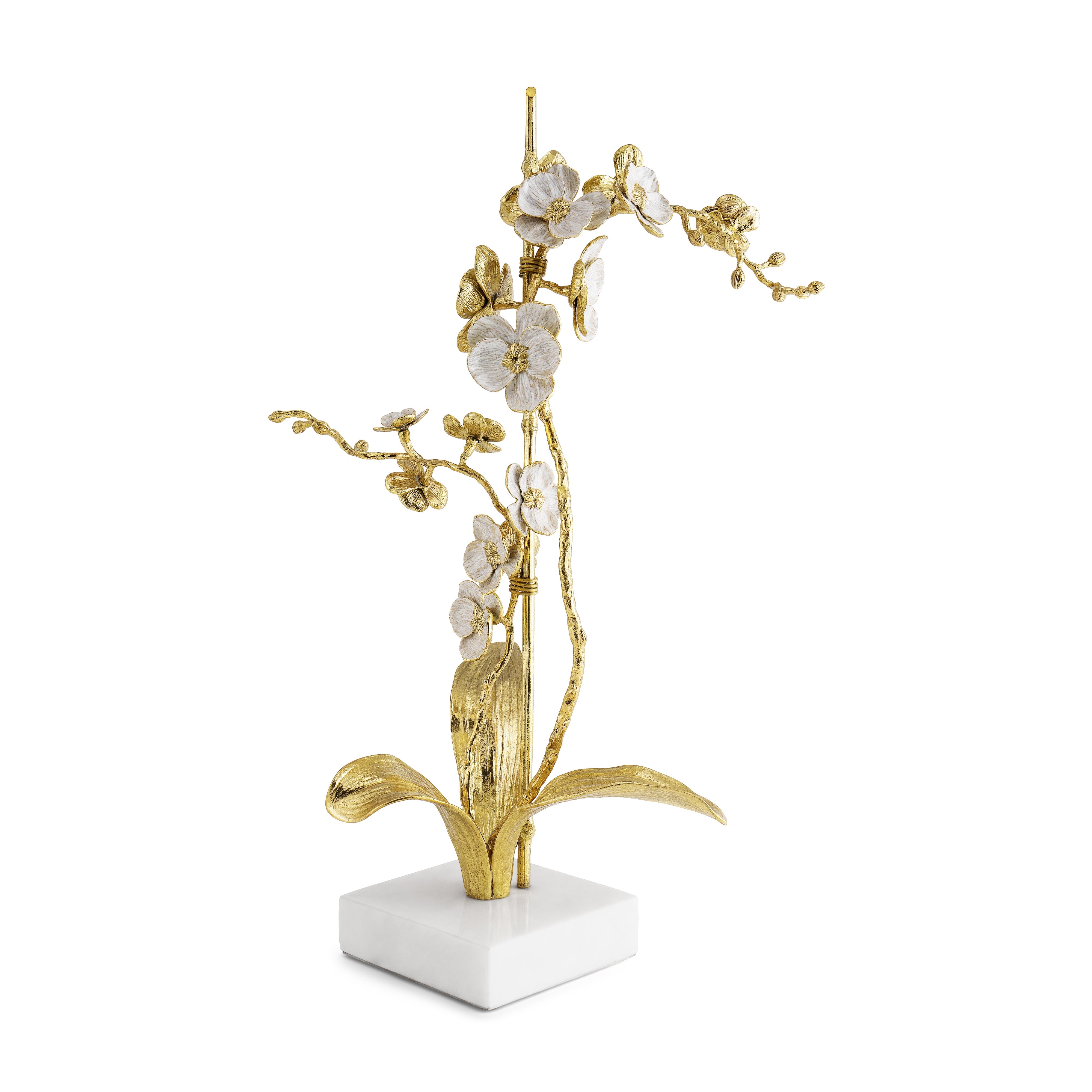 Elegant Orchid Stem Sculpture - Handcrafted Home Decor for Living Room, Office & Wedding Centerpiece
