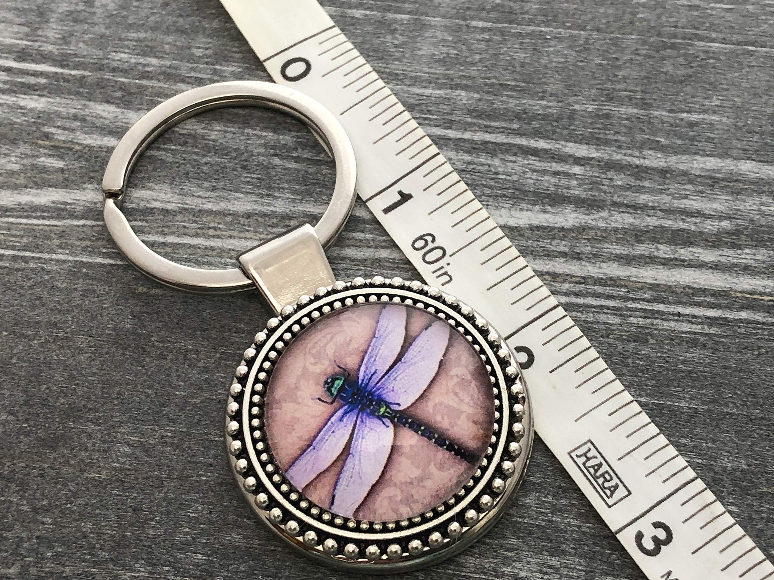Handmade Lavender Dragonfly Keychain for Women - Cute Gifts for Her, Unique Accessories for Purse, Bag, Keys - Perfect for Birthday, Anniversary, Mother's Day